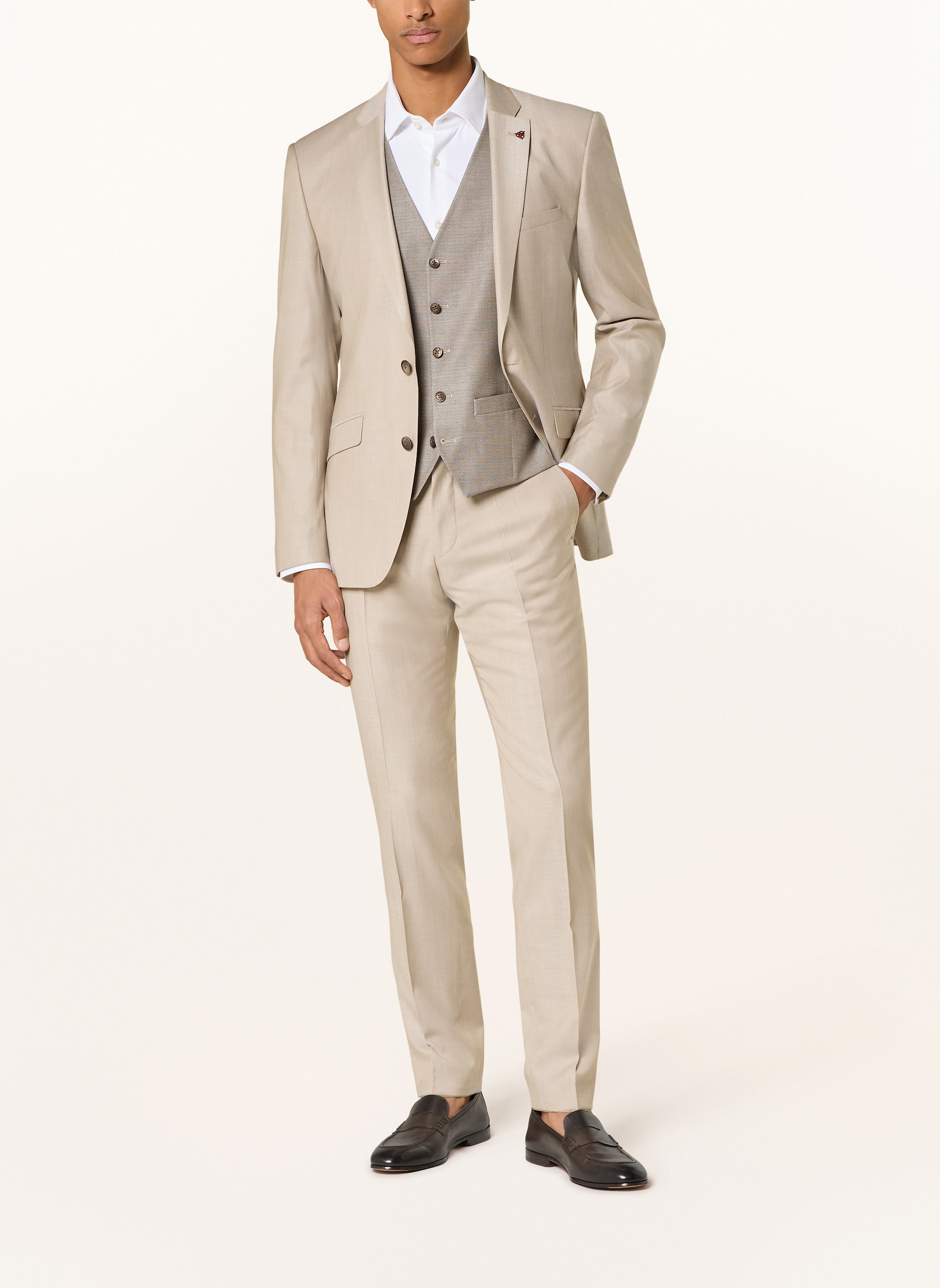 Thumbnail - Roy Robson Anzugweste 24-05 Slim Fit beige