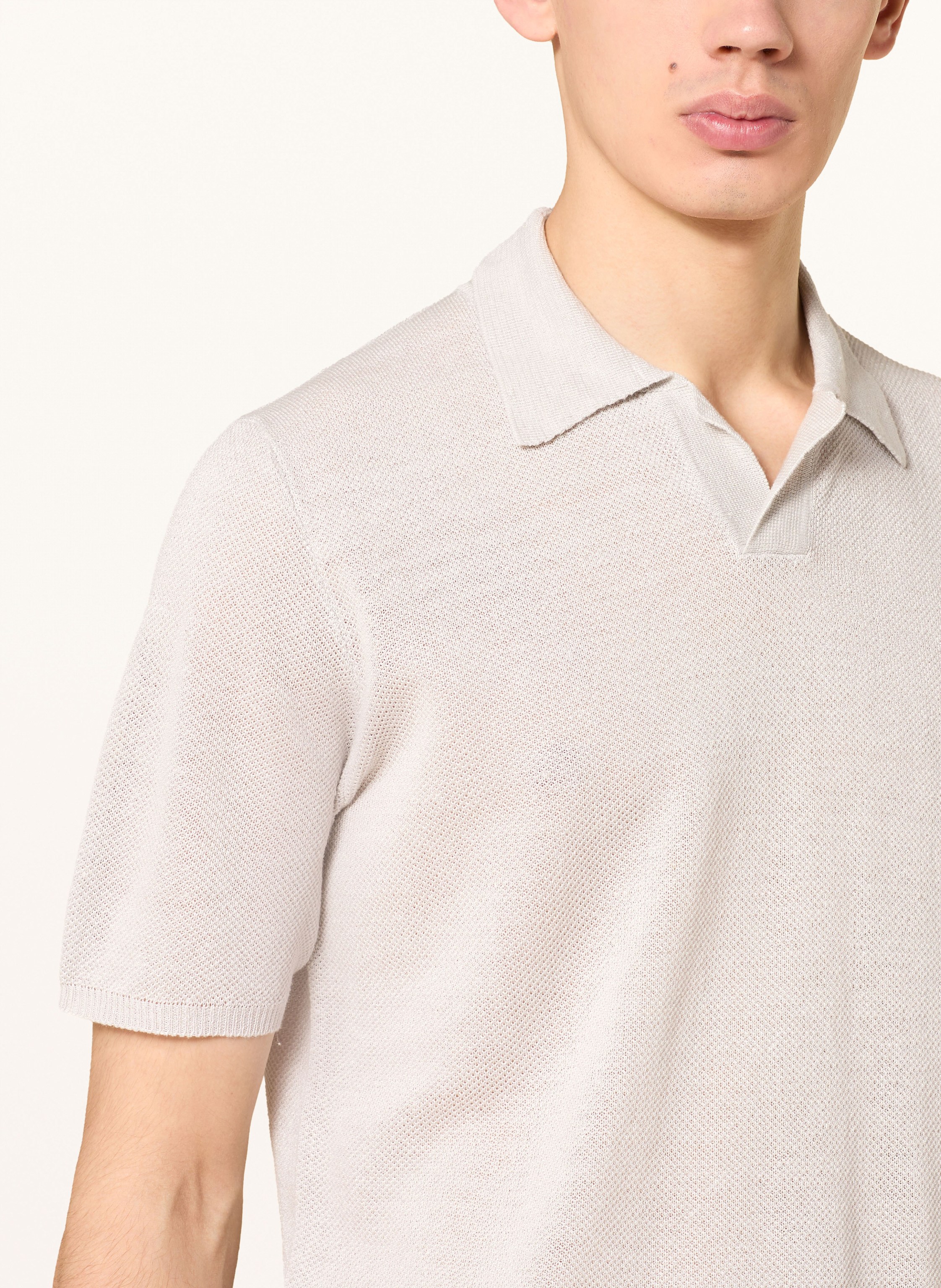 Thumbnail - Roberto Collina Strick-Poloshirt Aus Leinen weiss