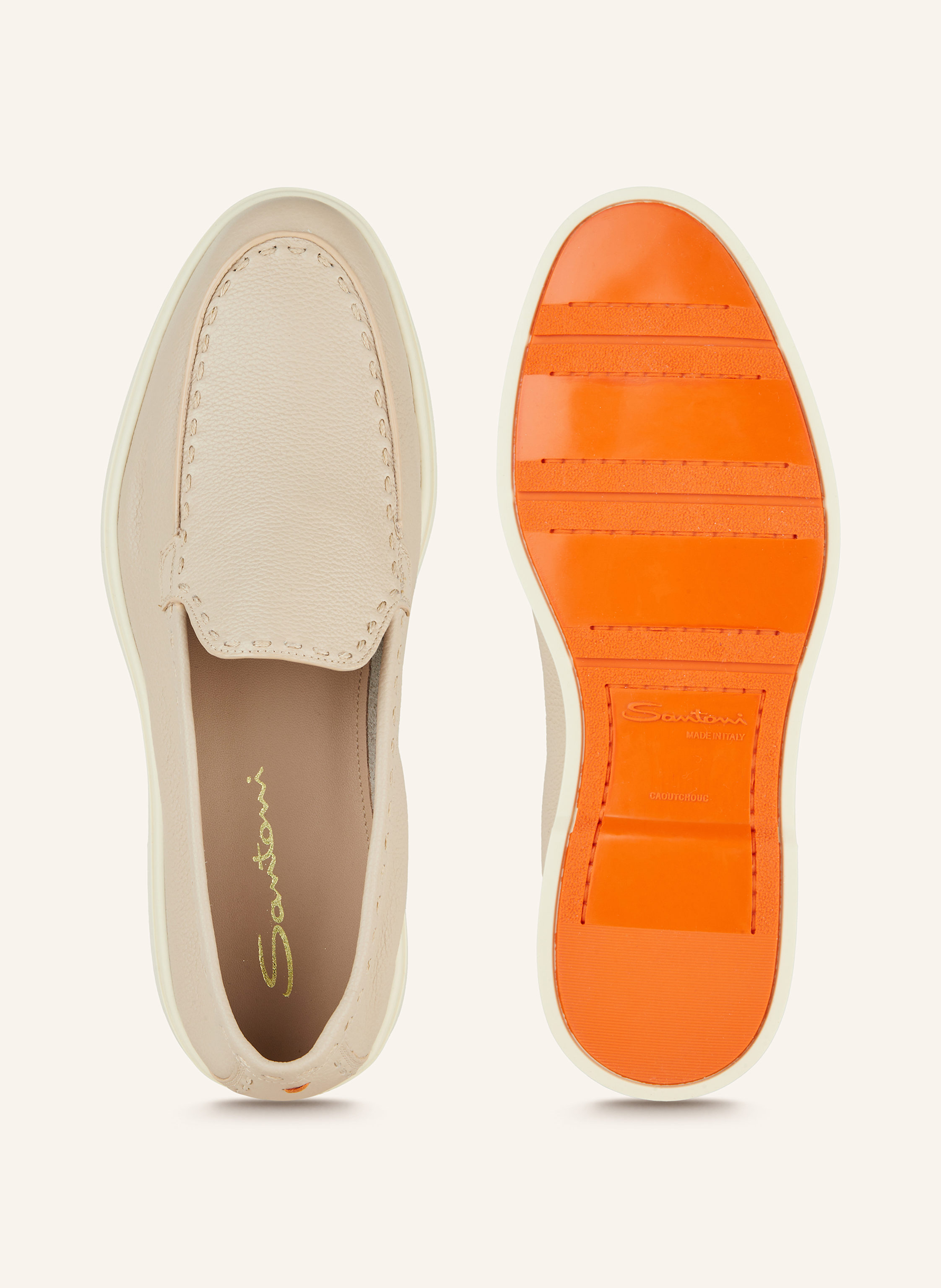 Thumbnail - Santoni Slipper Yalta beige