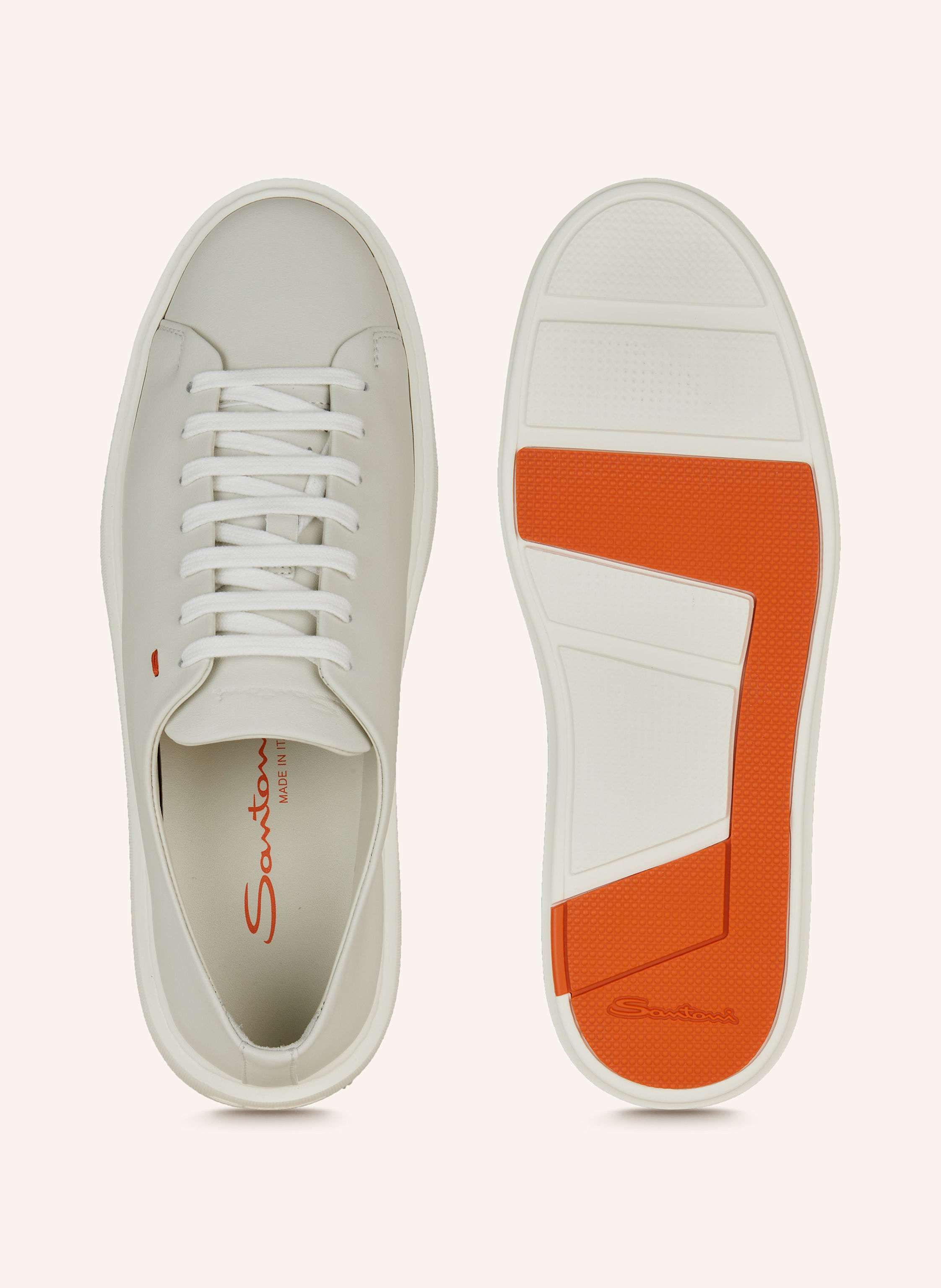 Thumbnail - Santoni Sneaker Fuzz weiss
