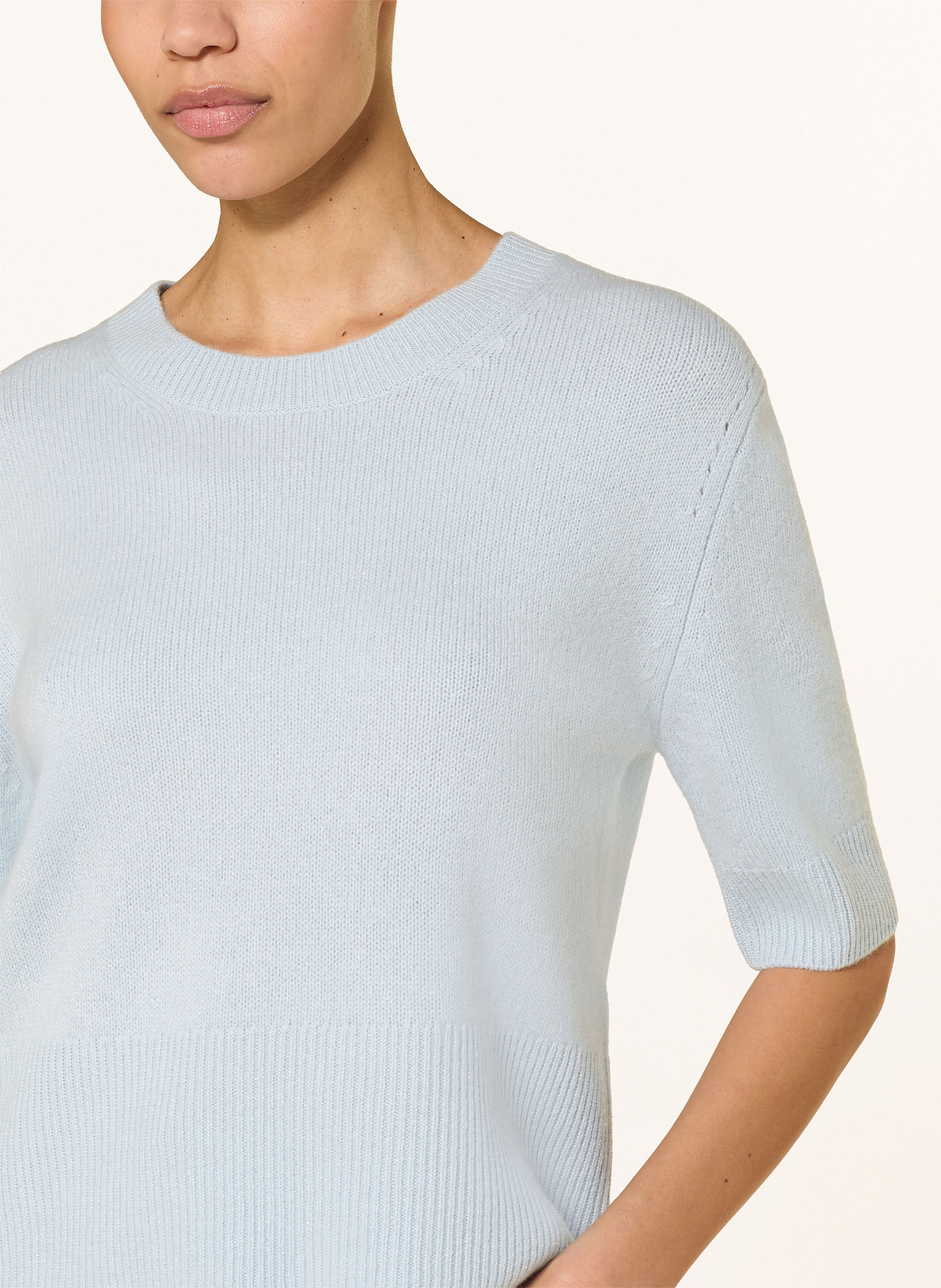 Thumbnail - Sly 010 Strickshirt Marry Aus Cashmere Mit Glitzergarn blau