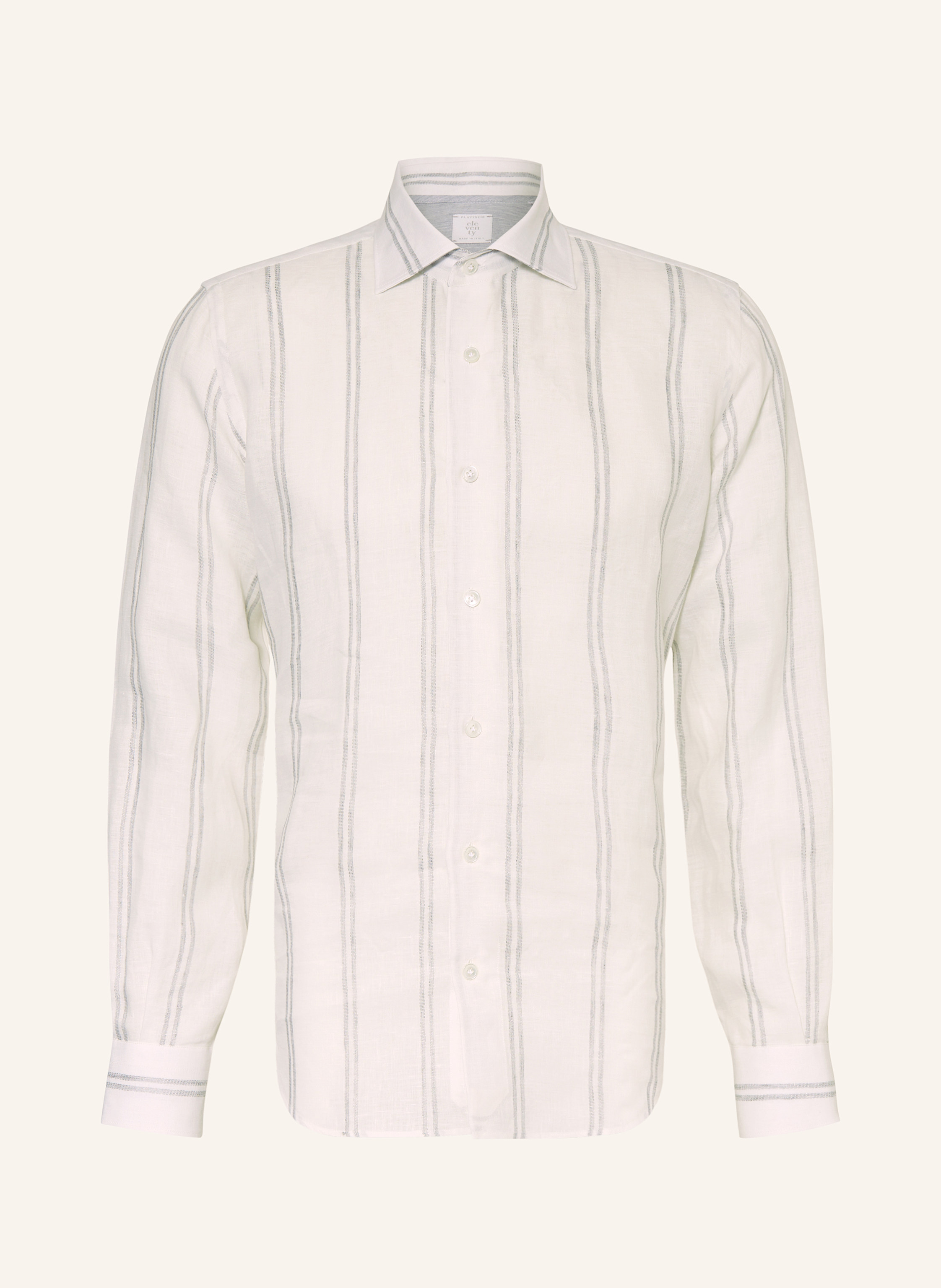 Eleventy Eleventy Leinenhemd Slim Fit weiss in WEISS / HELLGRAU