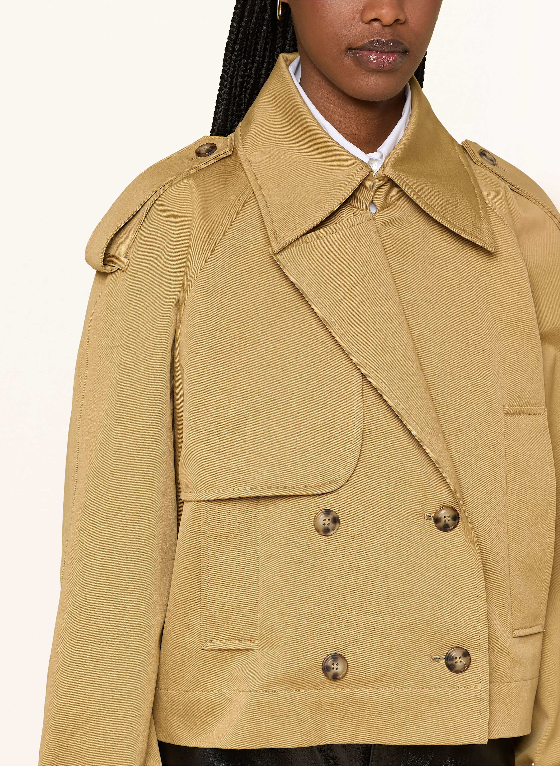 Thumbnail - Ivy Oak Cropped-Trenchcoat Jessica beige