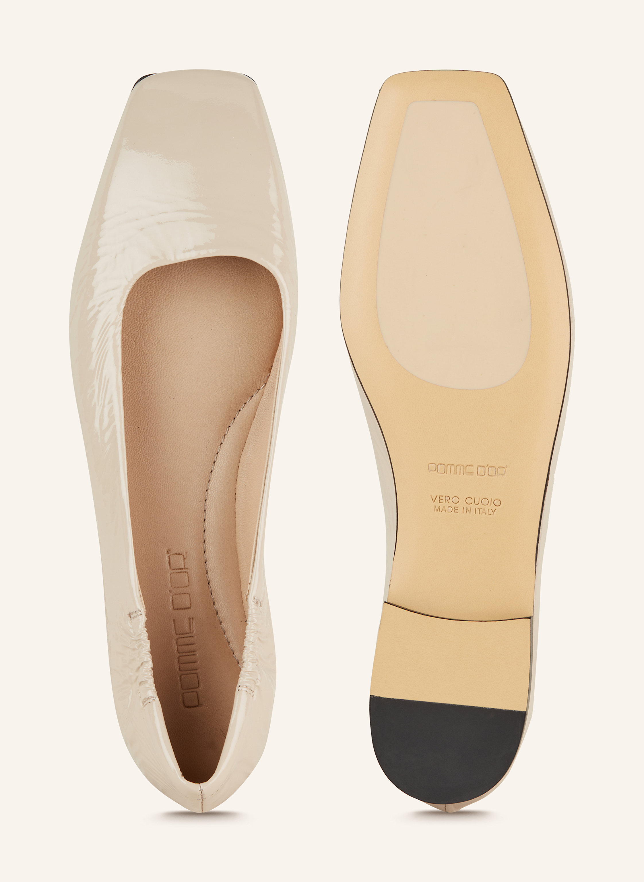 Thumbnail - Pomme D'or Lackballerinas Emily beige