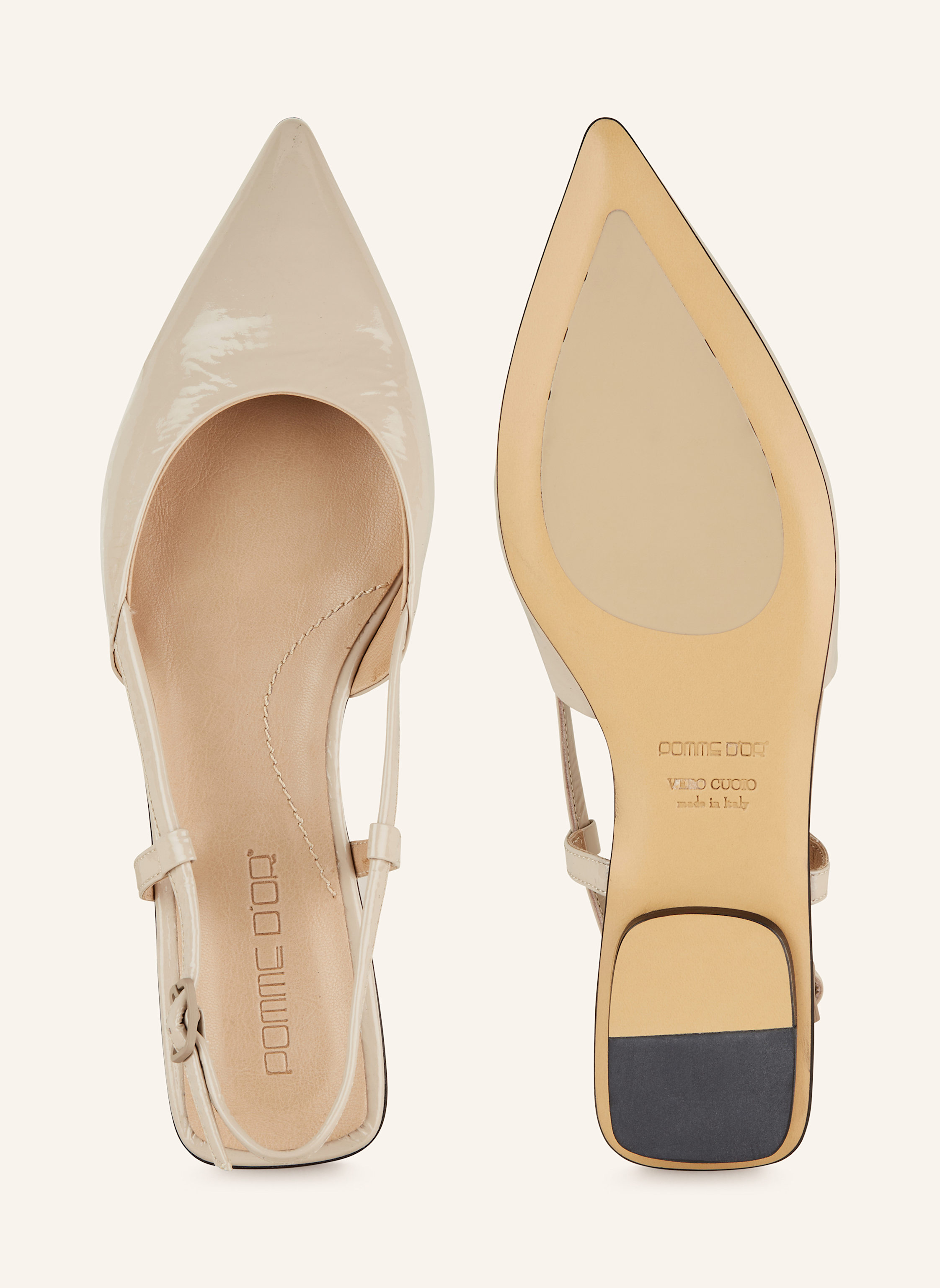 Thumbnail - Pomme D'or Slingballerinas Anya beige