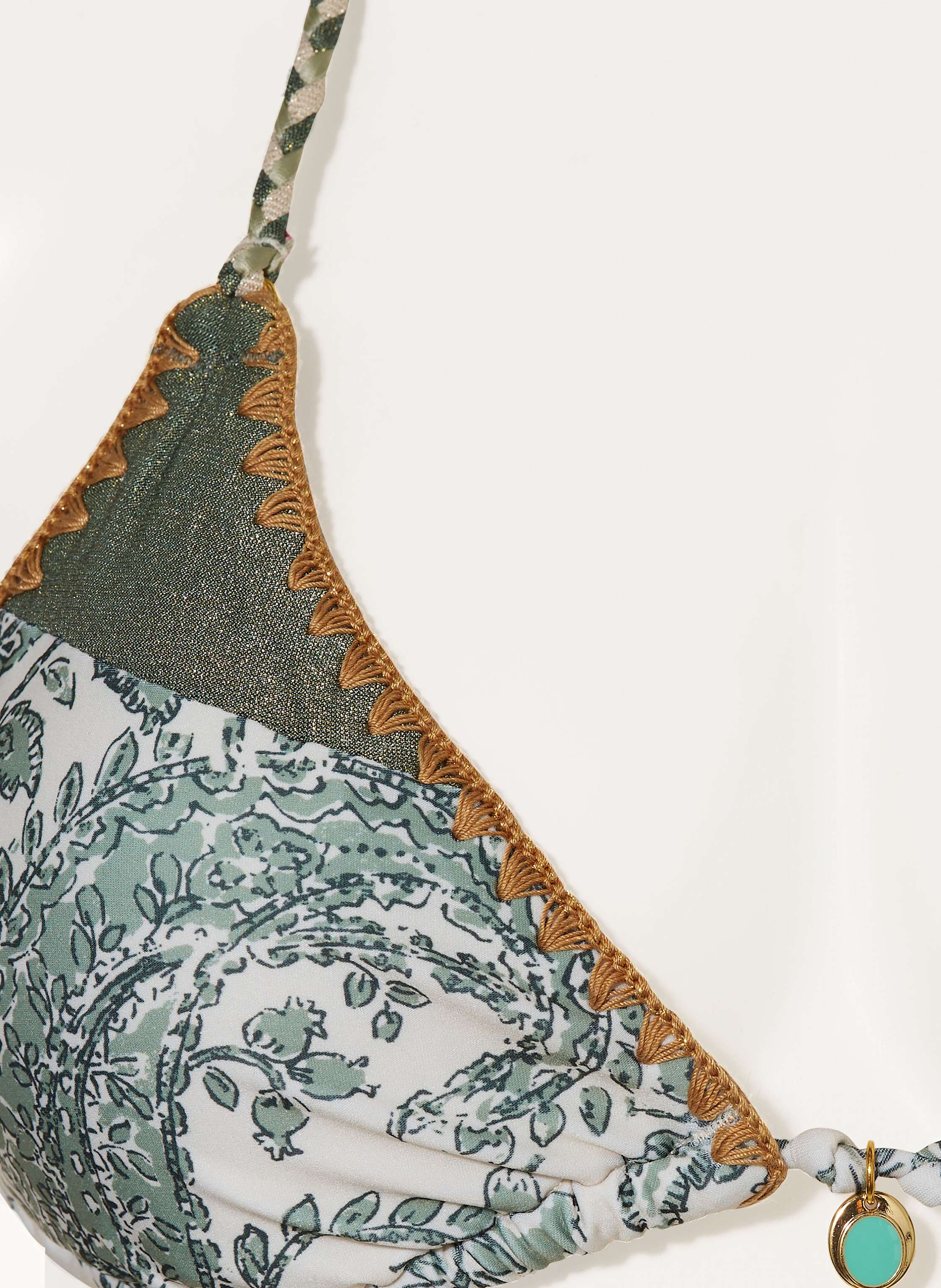 Thumbnail - Banana Moon Couture Triangel-Bikini-Top Bosco Nassimia Mit Glitzergarn weiss