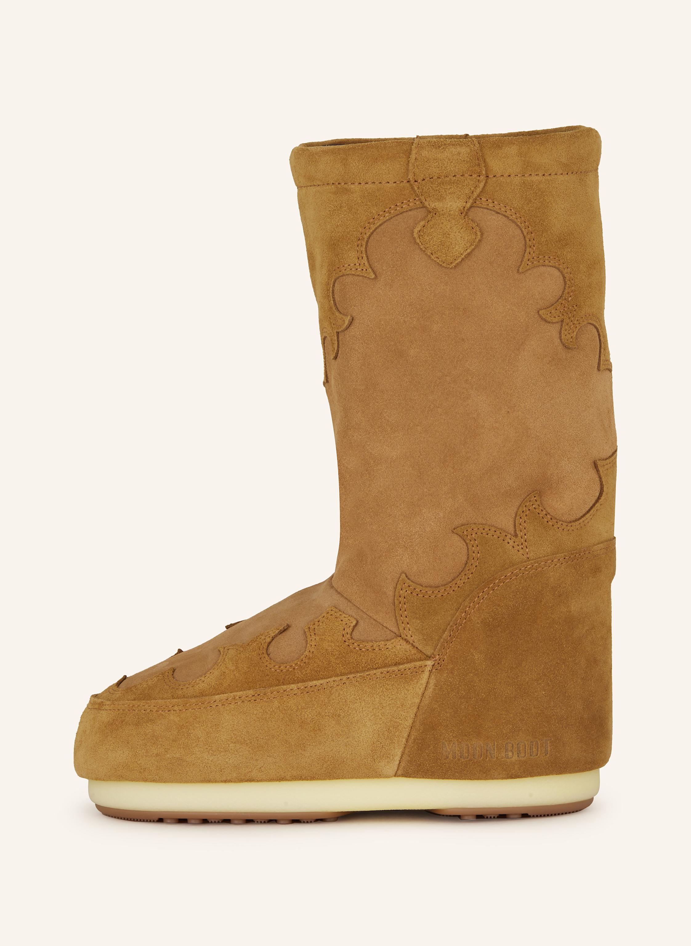 Thumbnail - Moon Boot Moon Boots Icon Suede Embroidery braun
