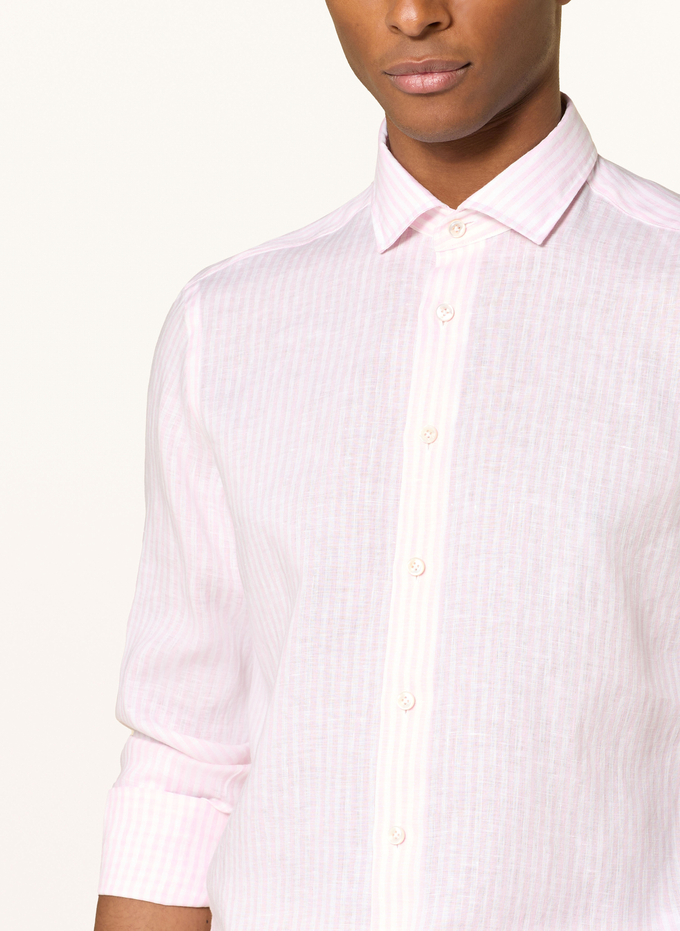 Thumbnail - Olymp Signature Leinenhemd Tailored Fit rosa
