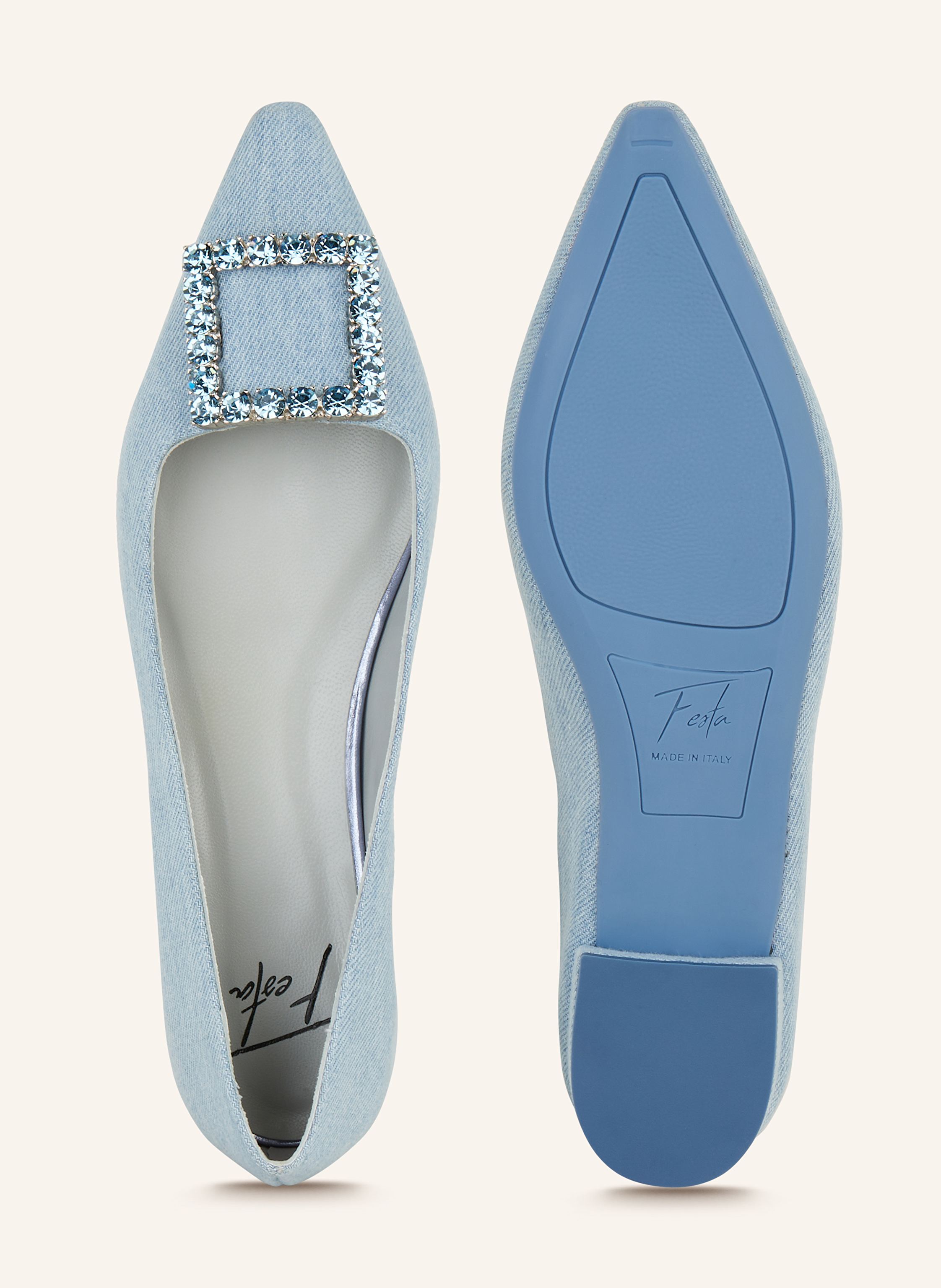 Thumbnail - Festa Ballerinas Amaia Mit Schmucksteinen blau