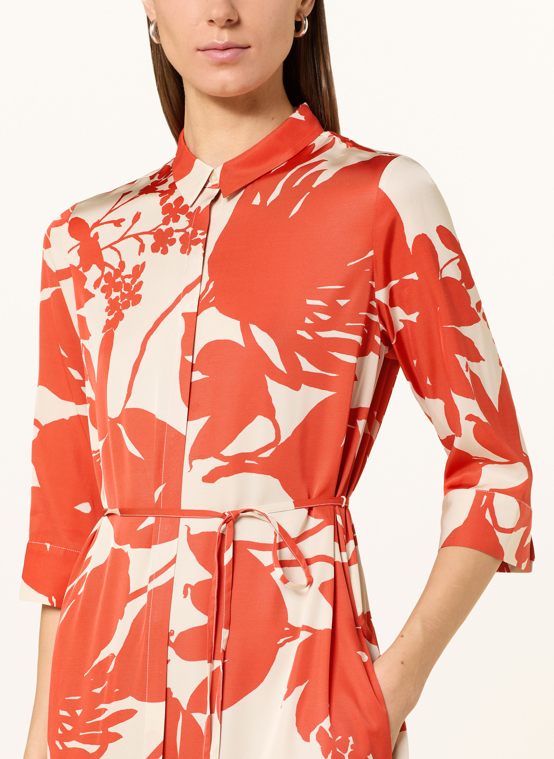 Thumbnail - Marc O'polo Hemdblusenkleid Aus Satin Mit 3/4-Arm orange