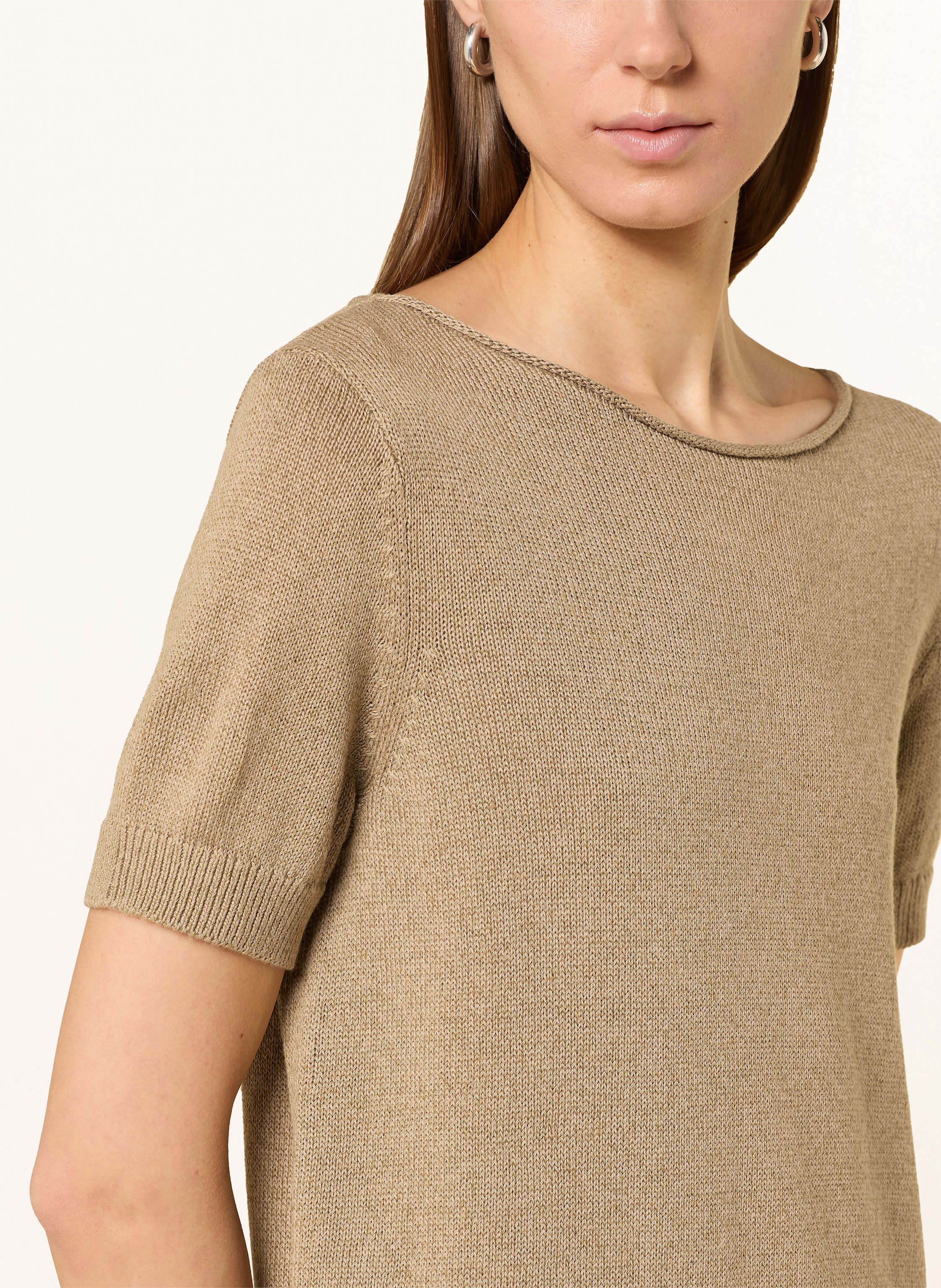 Thumbnail - Marc O'polo Strickkleid Mit Leinen beige