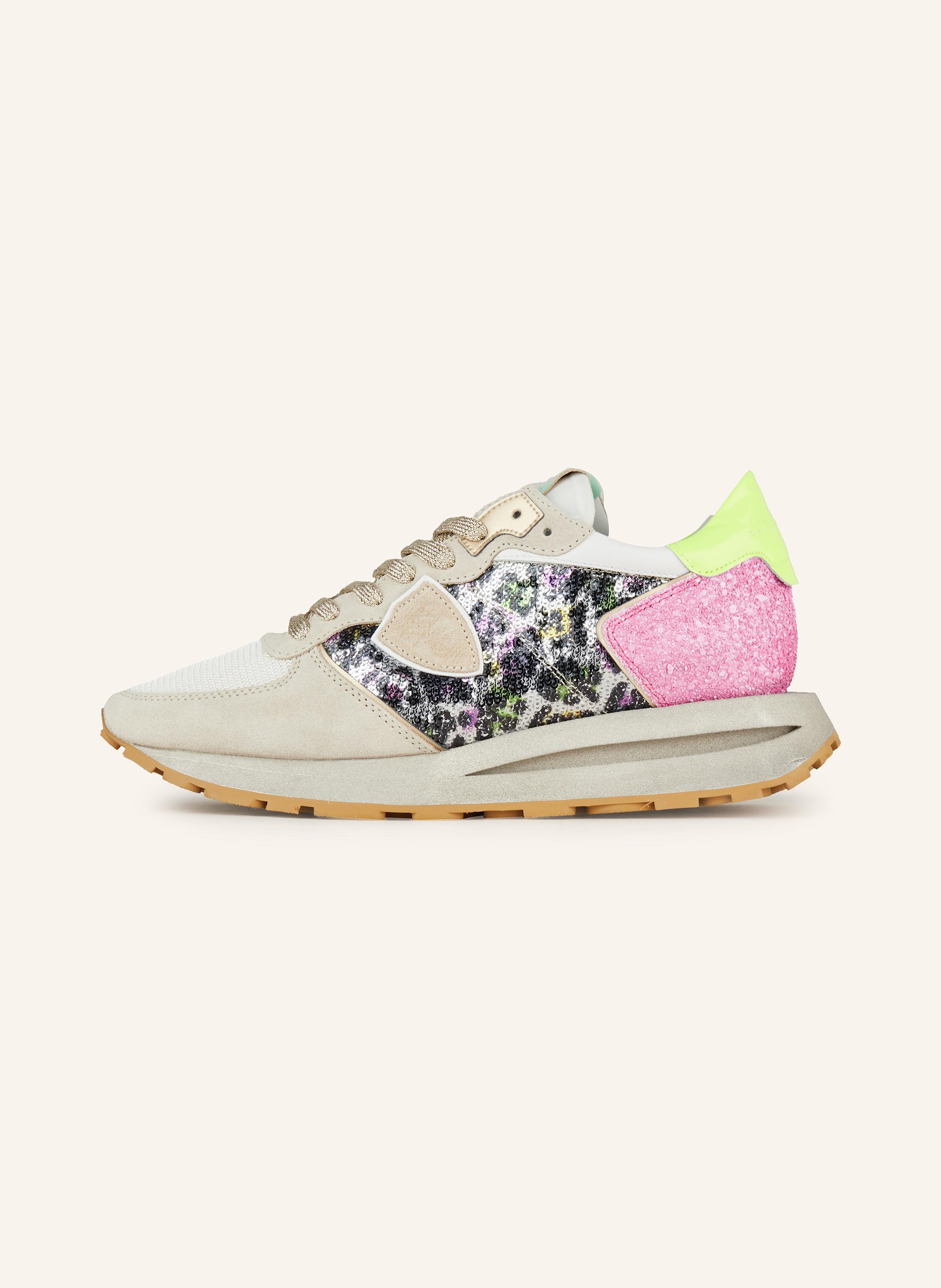 Thumbnail - Philippe Model Sneaker Tropez Mit Pailletten beige
