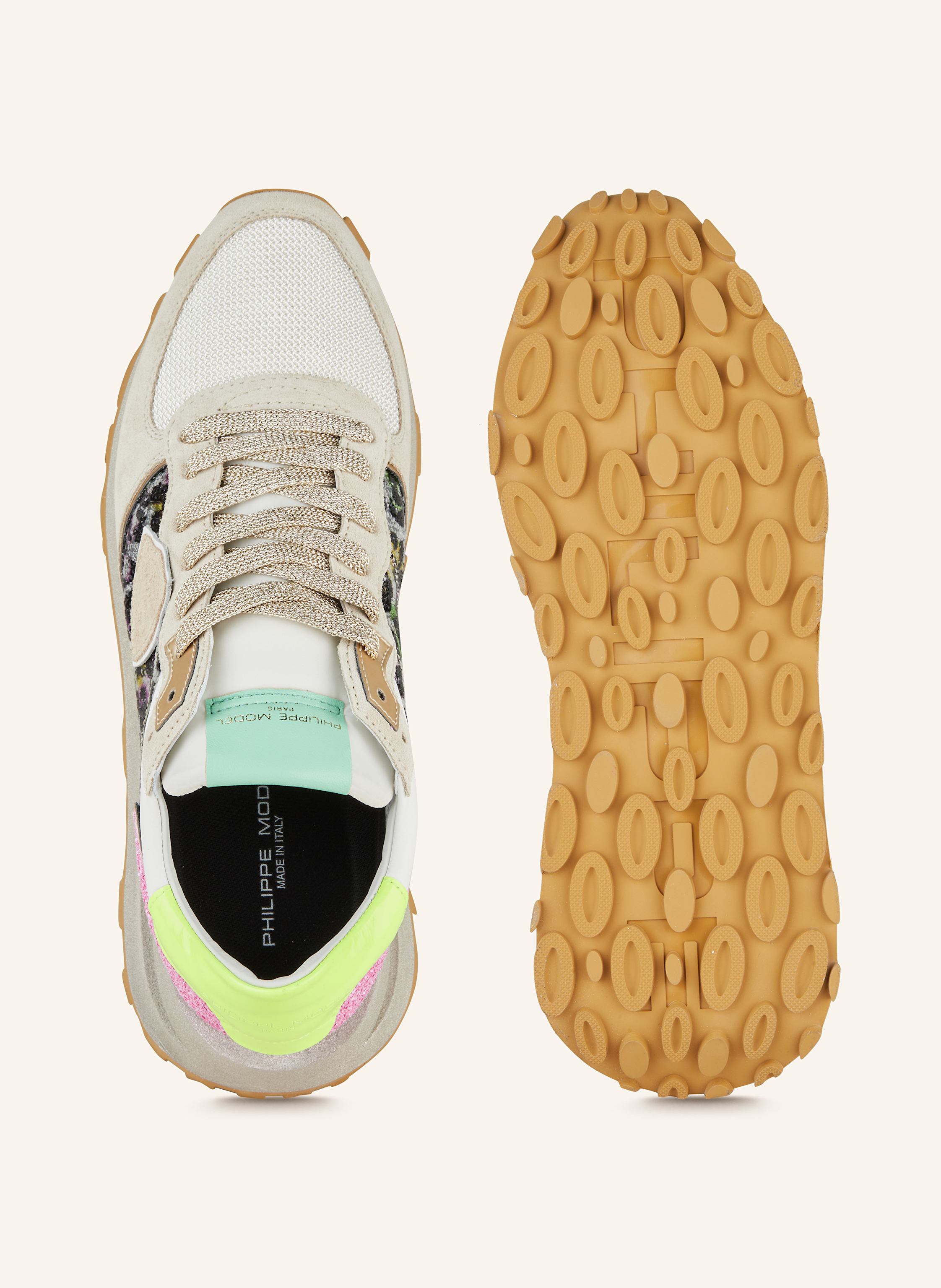 Thumbnail - Philippe Model Sneaker Tropez Mit Pailletten beige