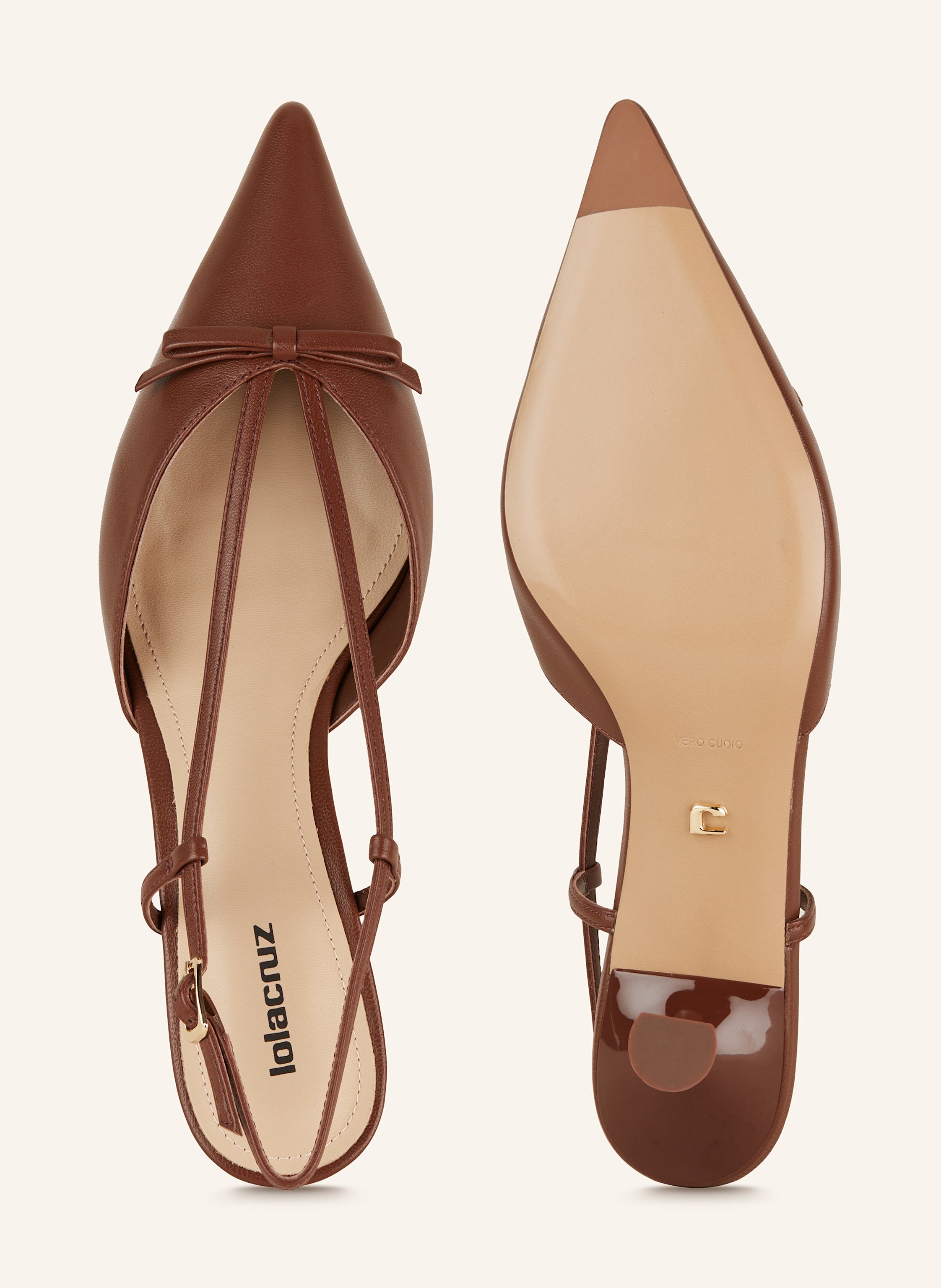 Thumbnail - Lola Cruz Slingpumps Satina braun