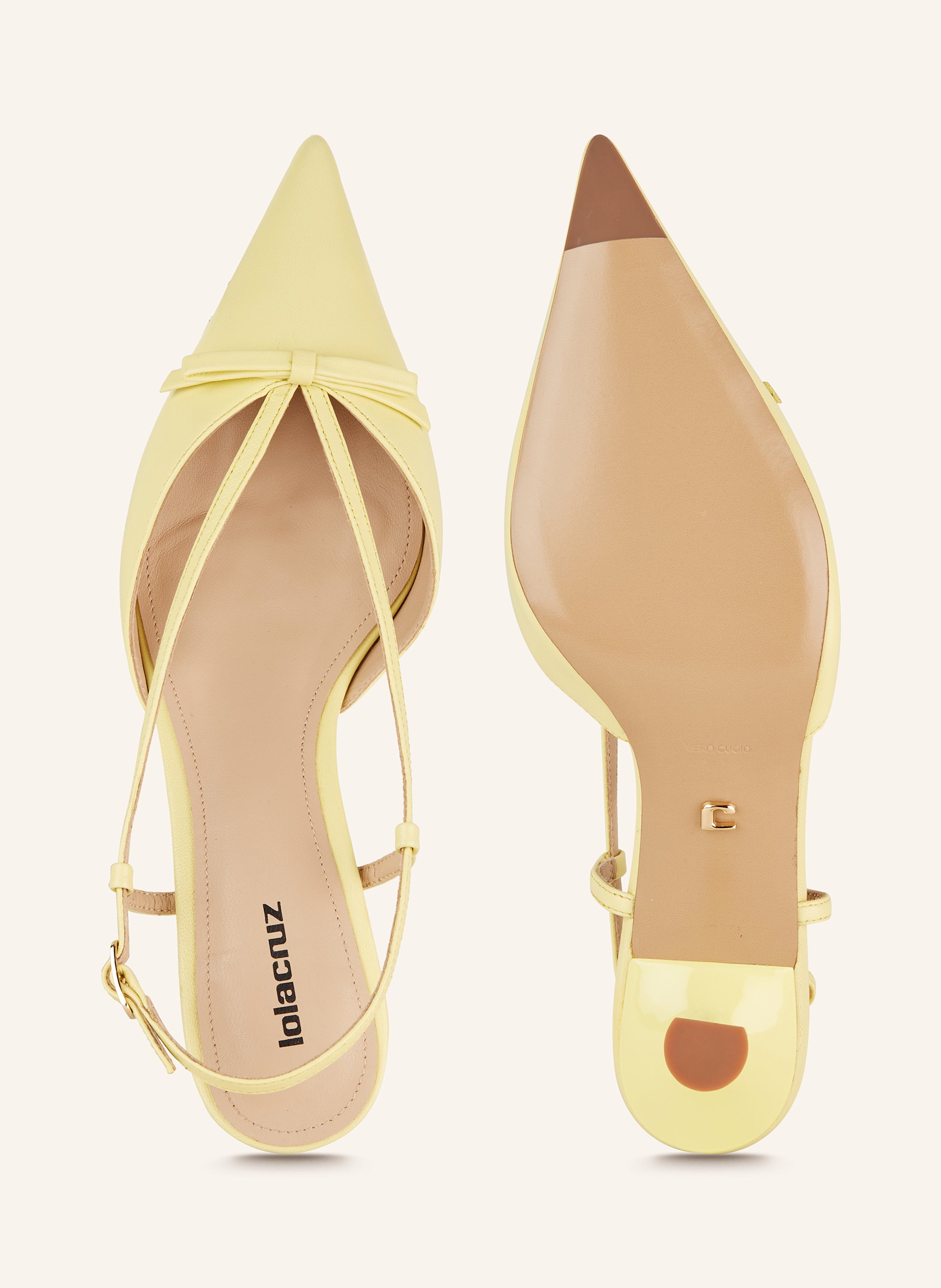 Thumbnail - Lola Cruz Slingpumps Satina gelb