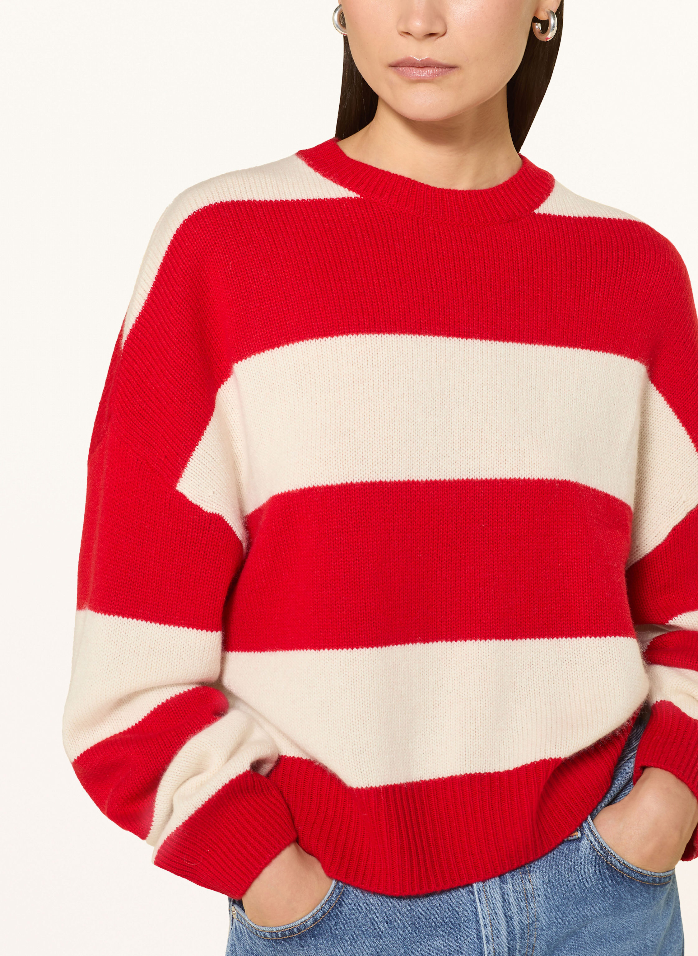 Thumbnail - Ladneri Pullover Pont Aus Merinowolle Mit Cashmere rot