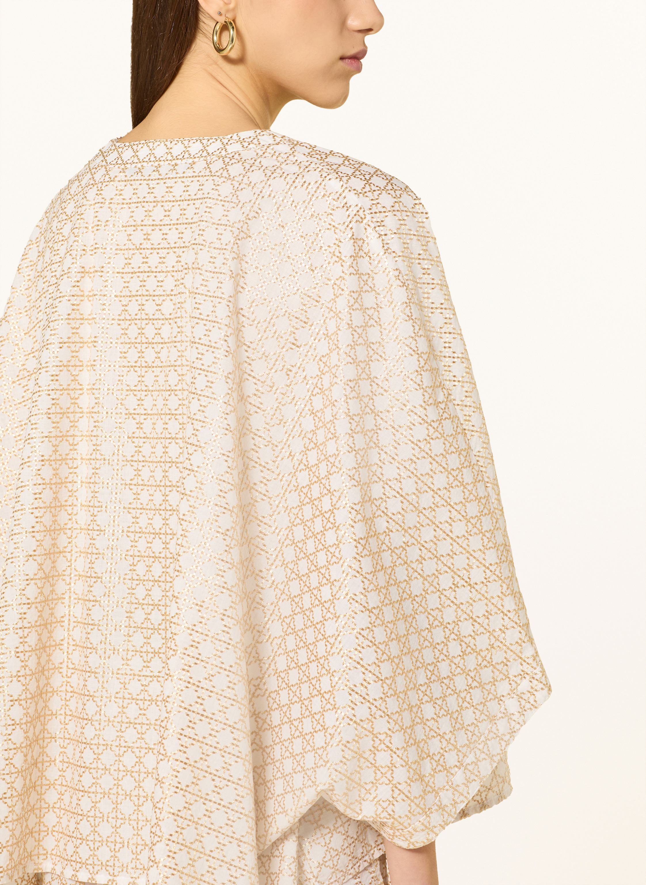 Thumbnail - Greek Archaic Kori Tunika Cross Mit Glitzergarn weiss