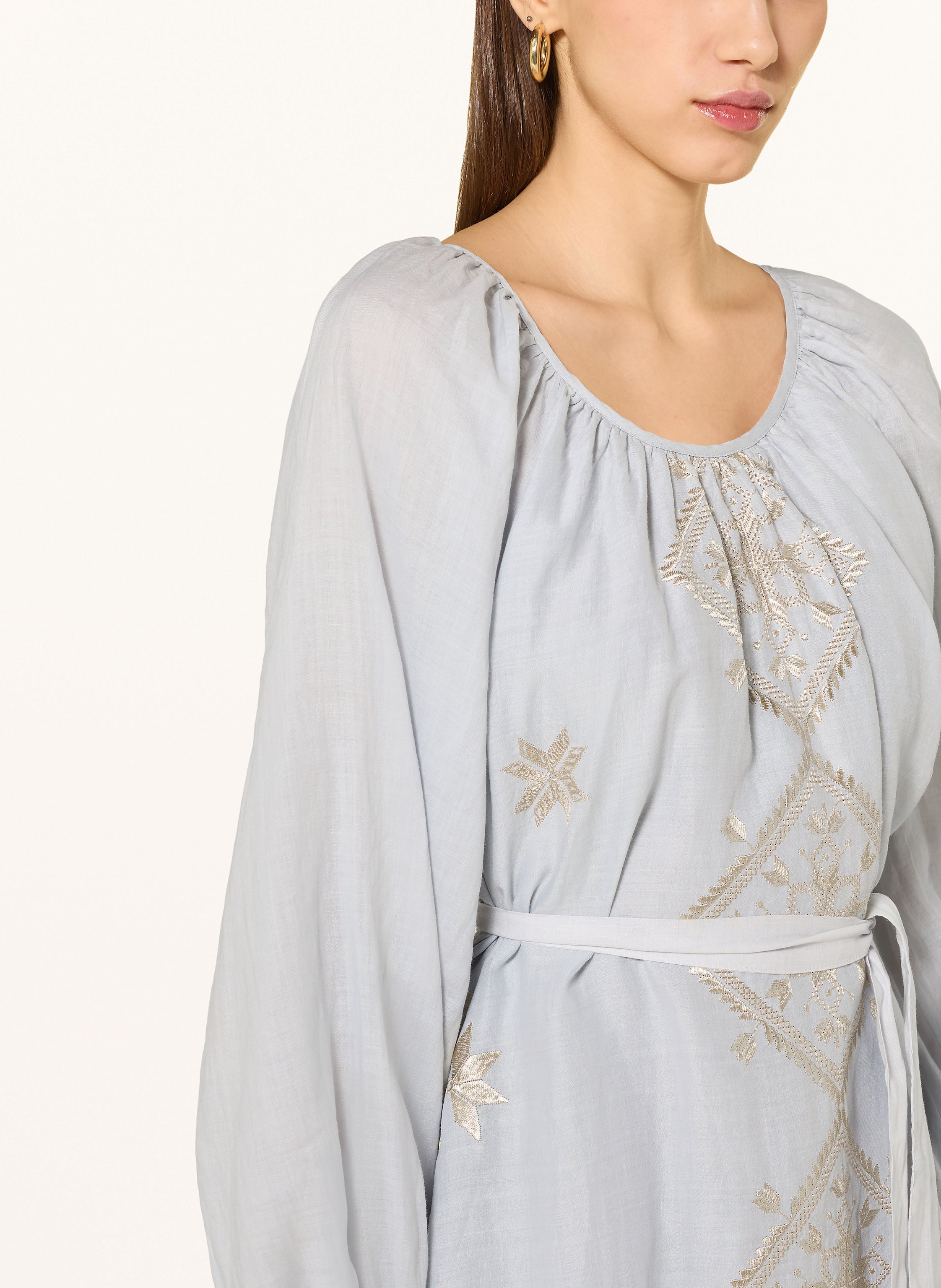 Thumbnail - Greek Archaic Kori Strandkleid Lefkada Mit Glitzergarn grau