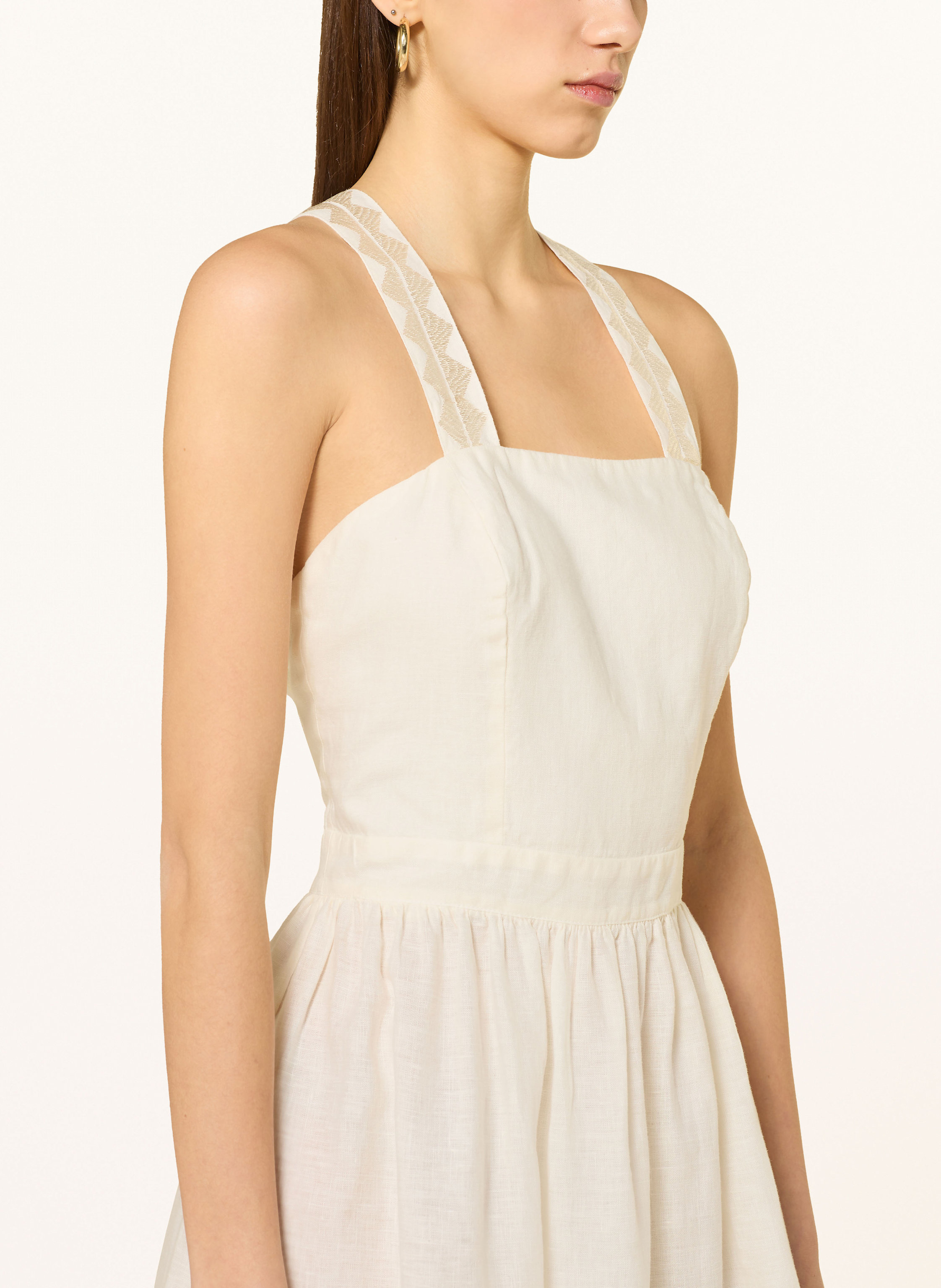 Thumbnail - Greek Archaic Kori Kleid Feather Aus Leinen gold