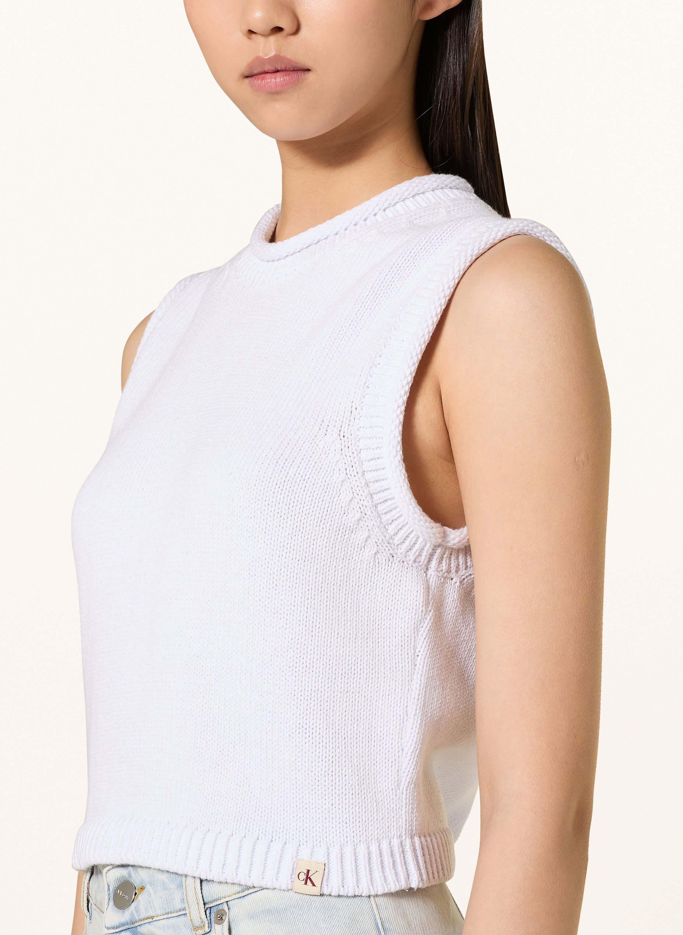 Thumbnail - Calvin Klein Jeans Cropped-Stricktop weiss