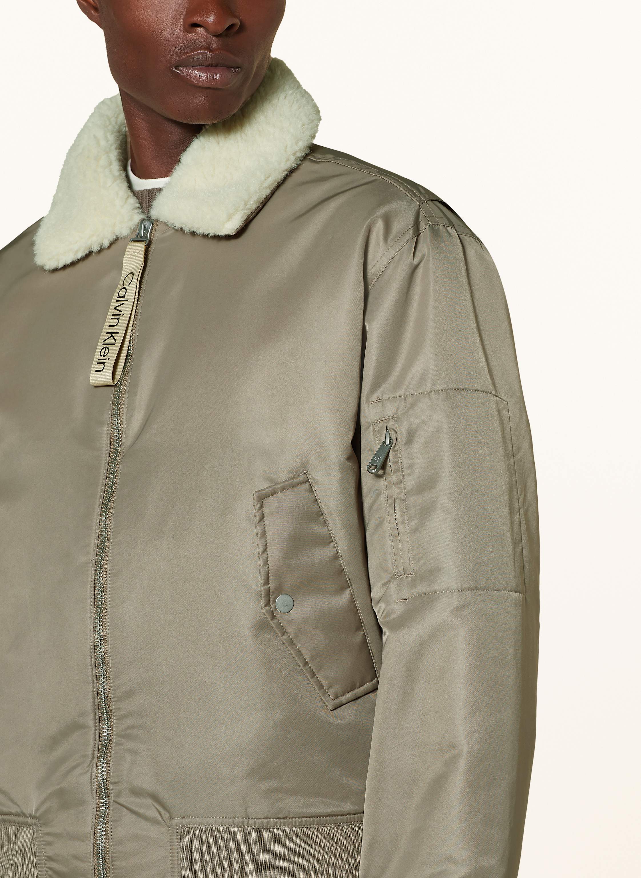 Thumbnail - Calvin Klein Jeans Blouson Mit Teddyfell gruen