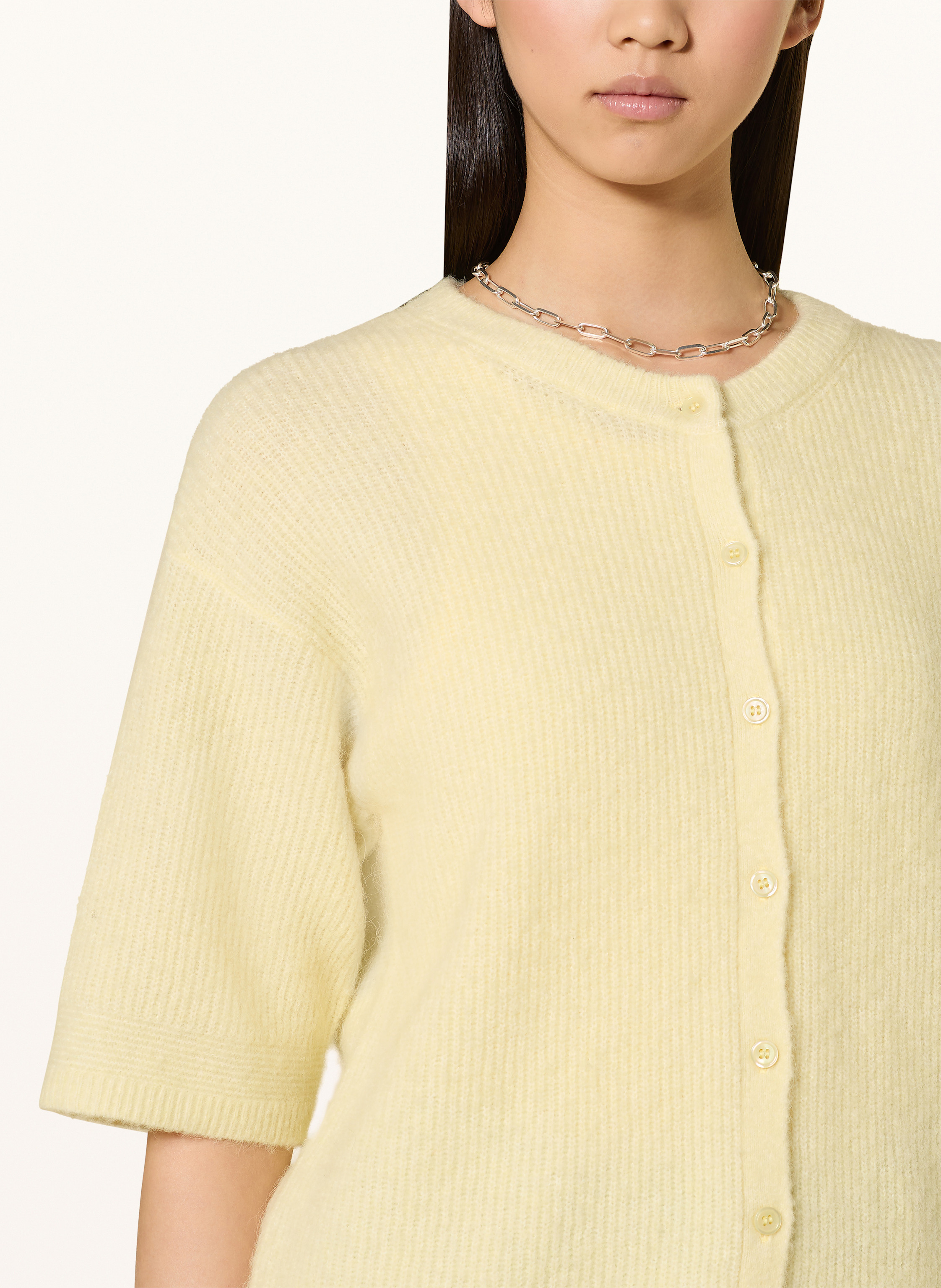 Thumbnail - Samsøe Samsøe Strickjacke Saanoura Mit Alpaka gelb