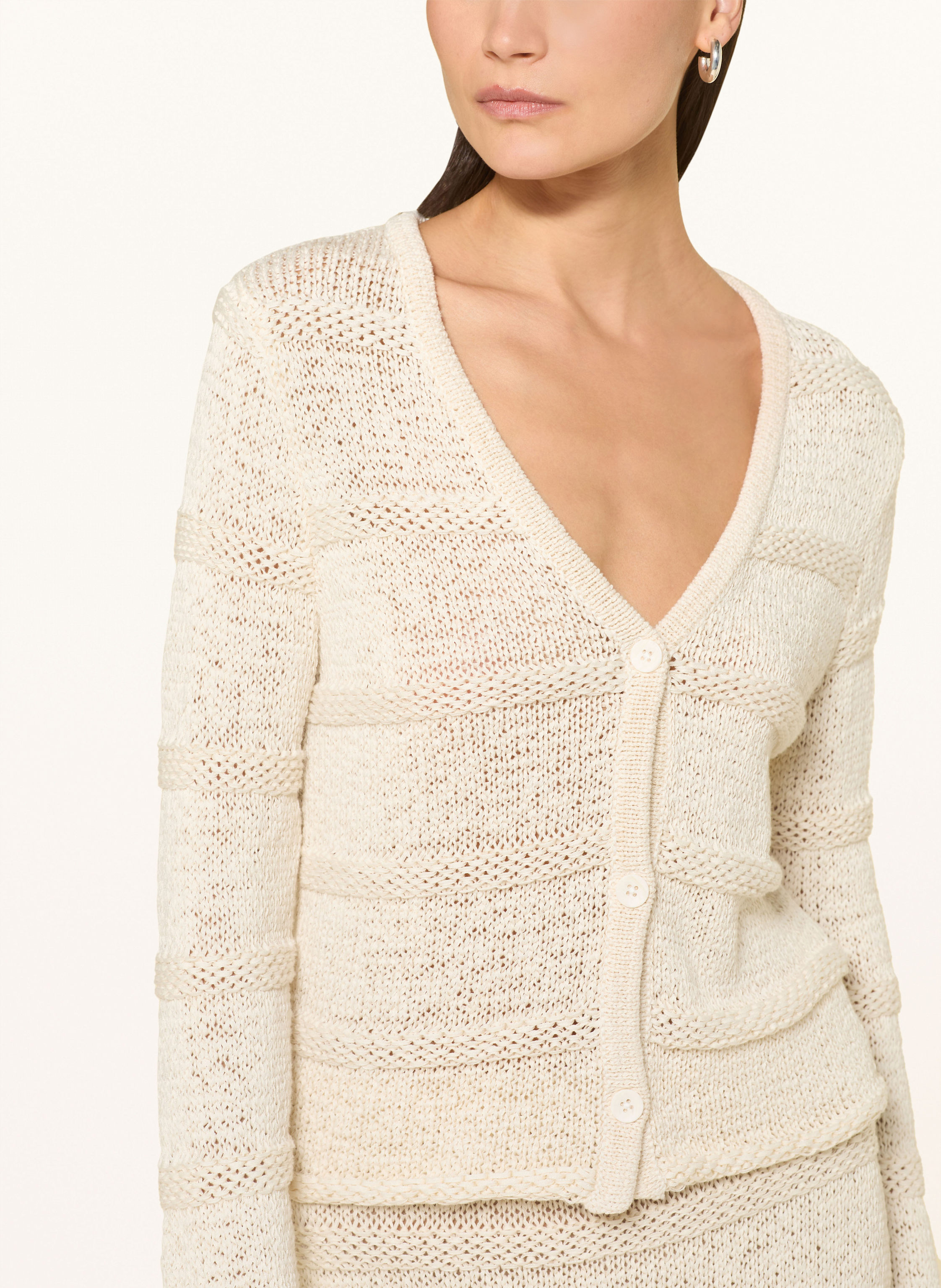 Thumbnail - Samsøe Samsøe Strickjacke Sanettie weiss