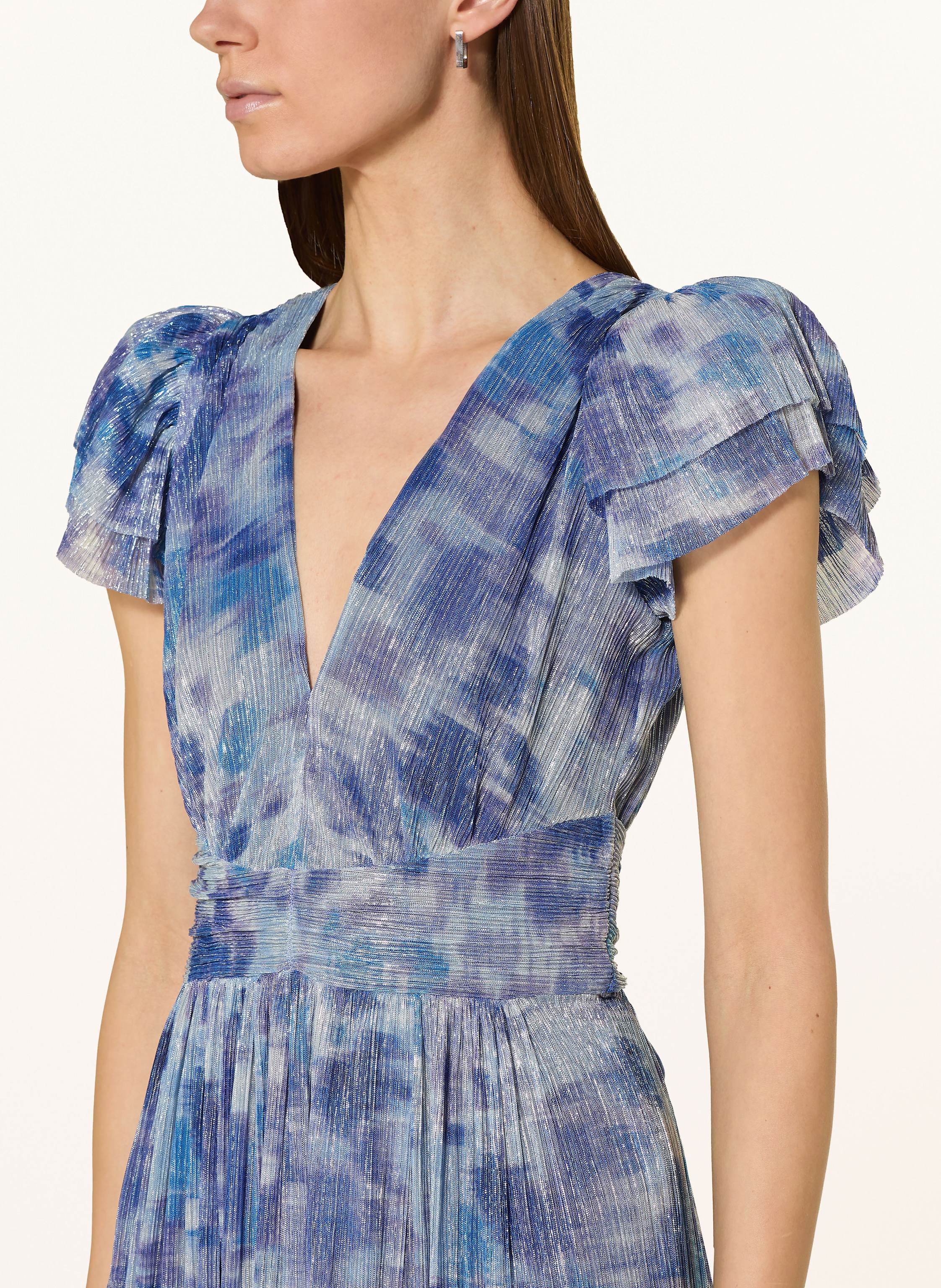 Thumbnail - Swing Abendkleid Mit Plissees Und Glitzergarn blau