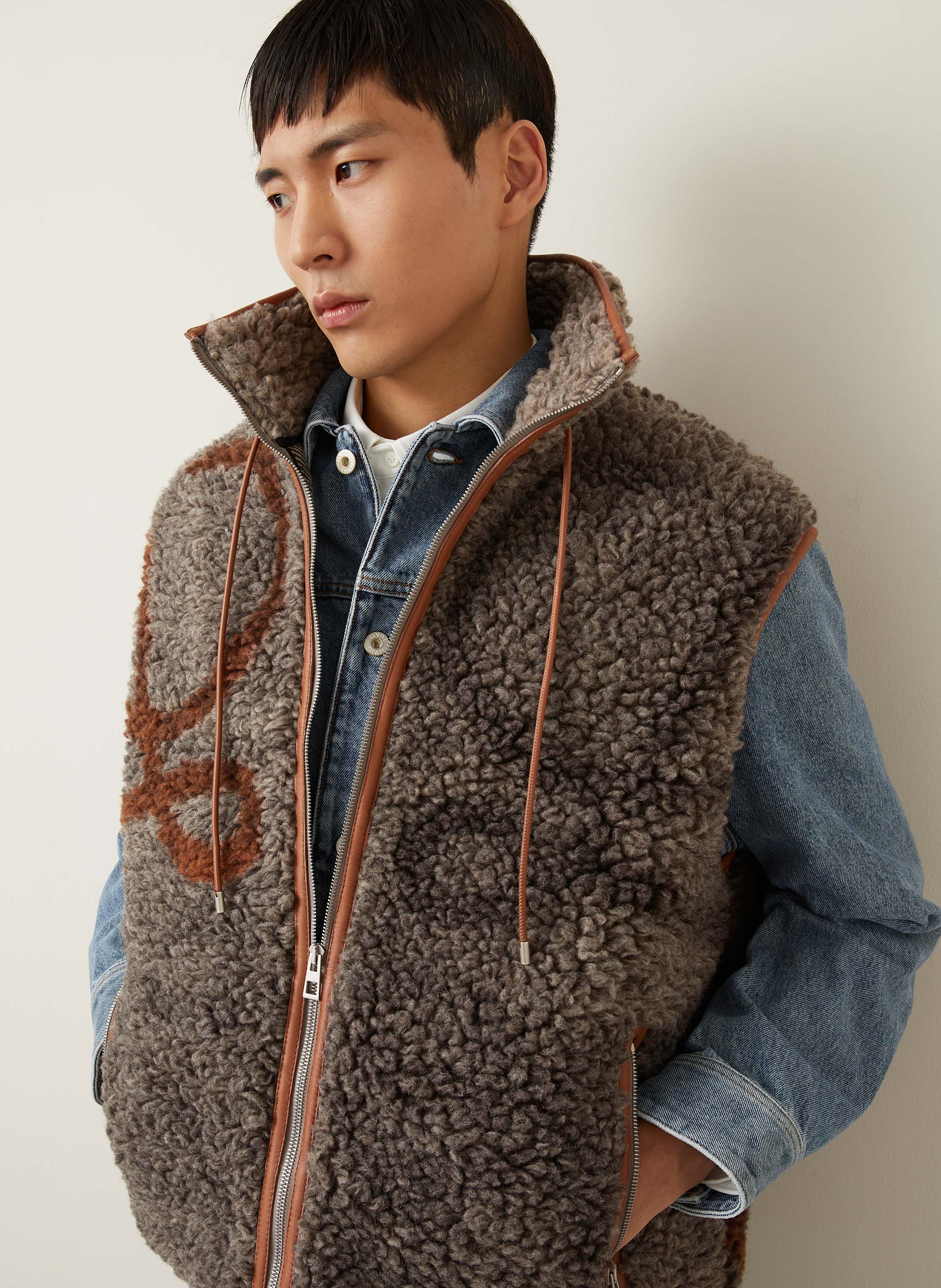 Thumbnail - Loewe Teddyfell-Weste Anagram beige