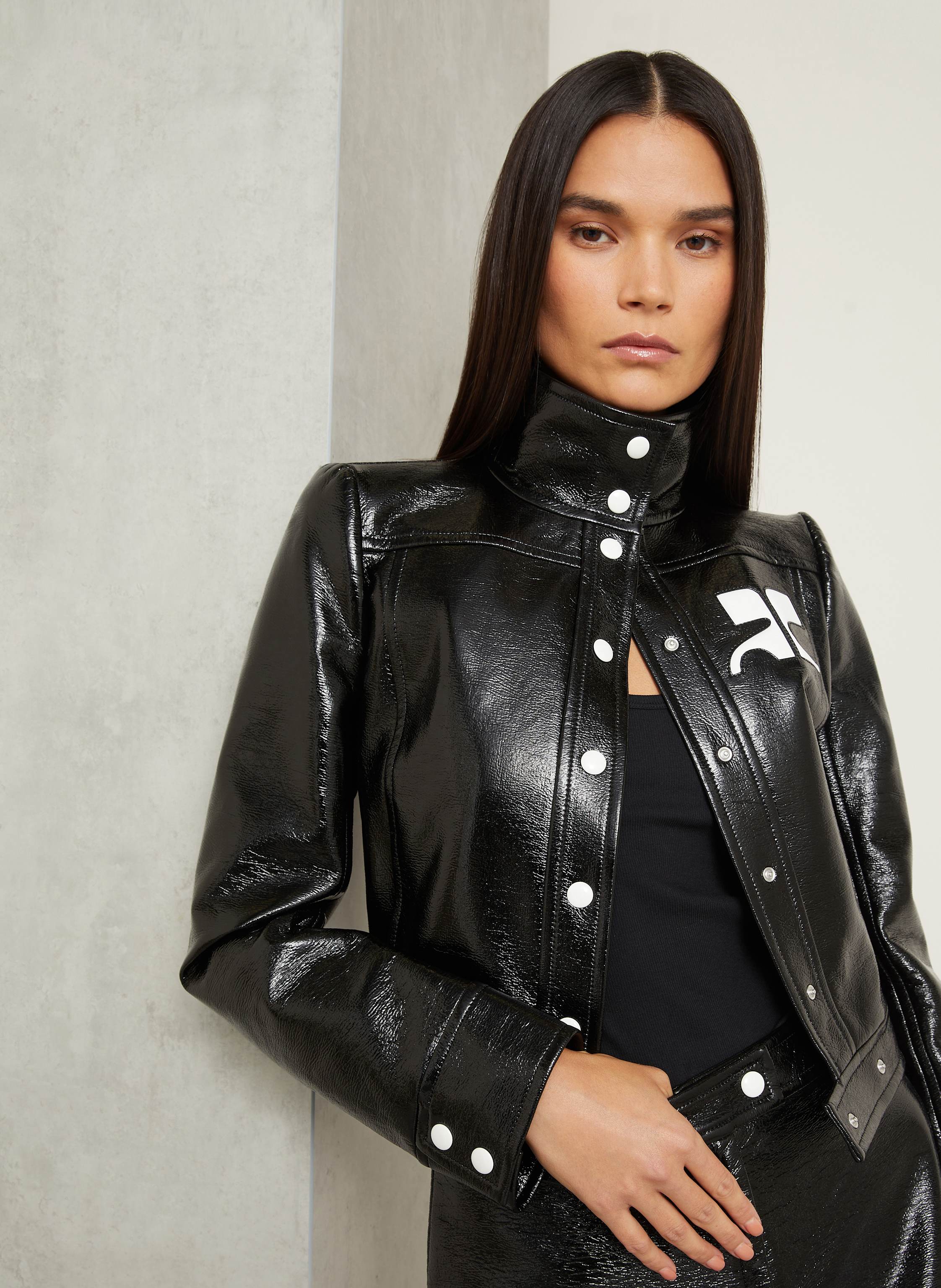 Thumbnail - Courrèges Jacke In Lederoptik schwarz