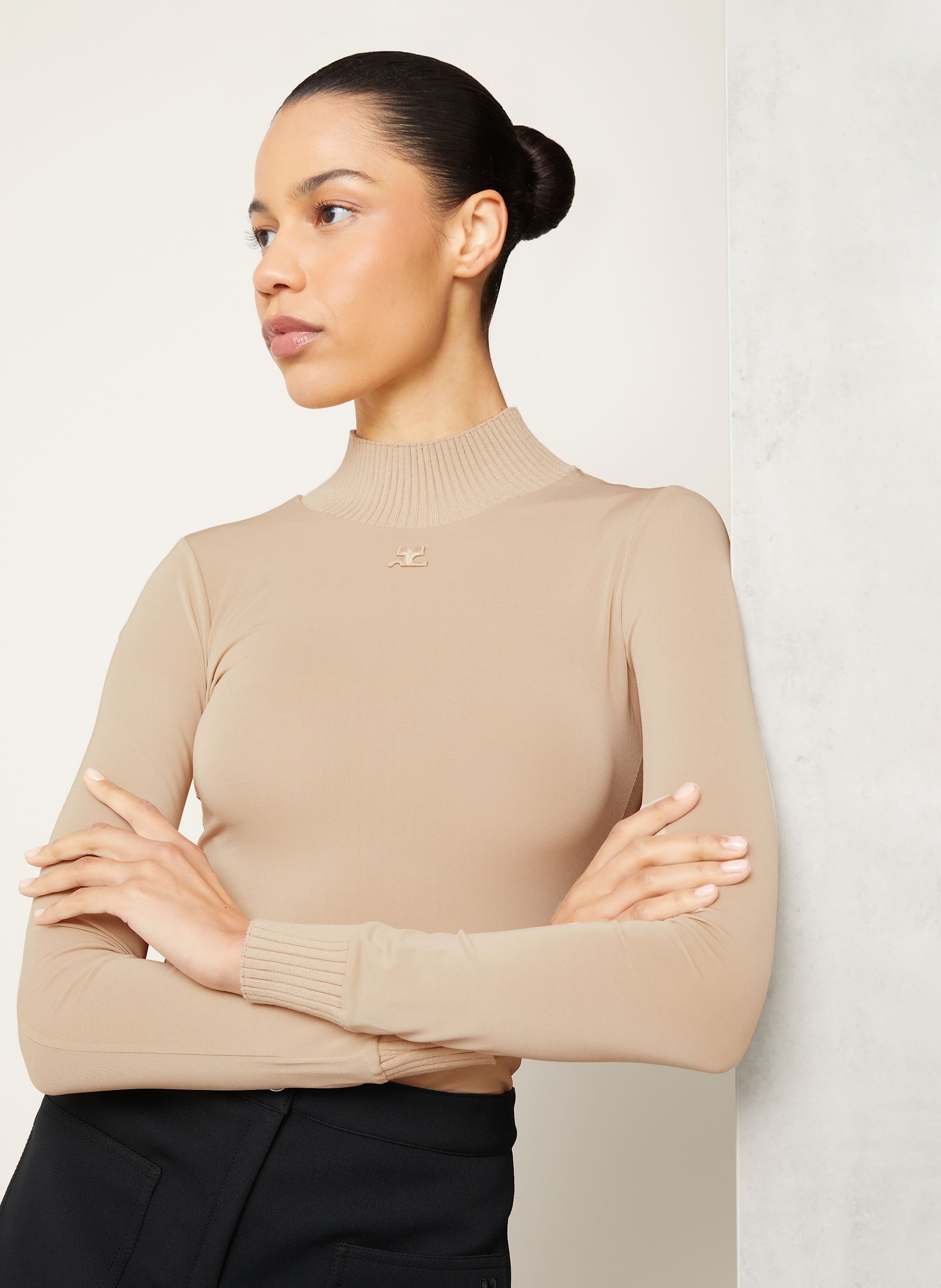 Thumbnail - Courrèges Longsleeve Aus Mesh beige