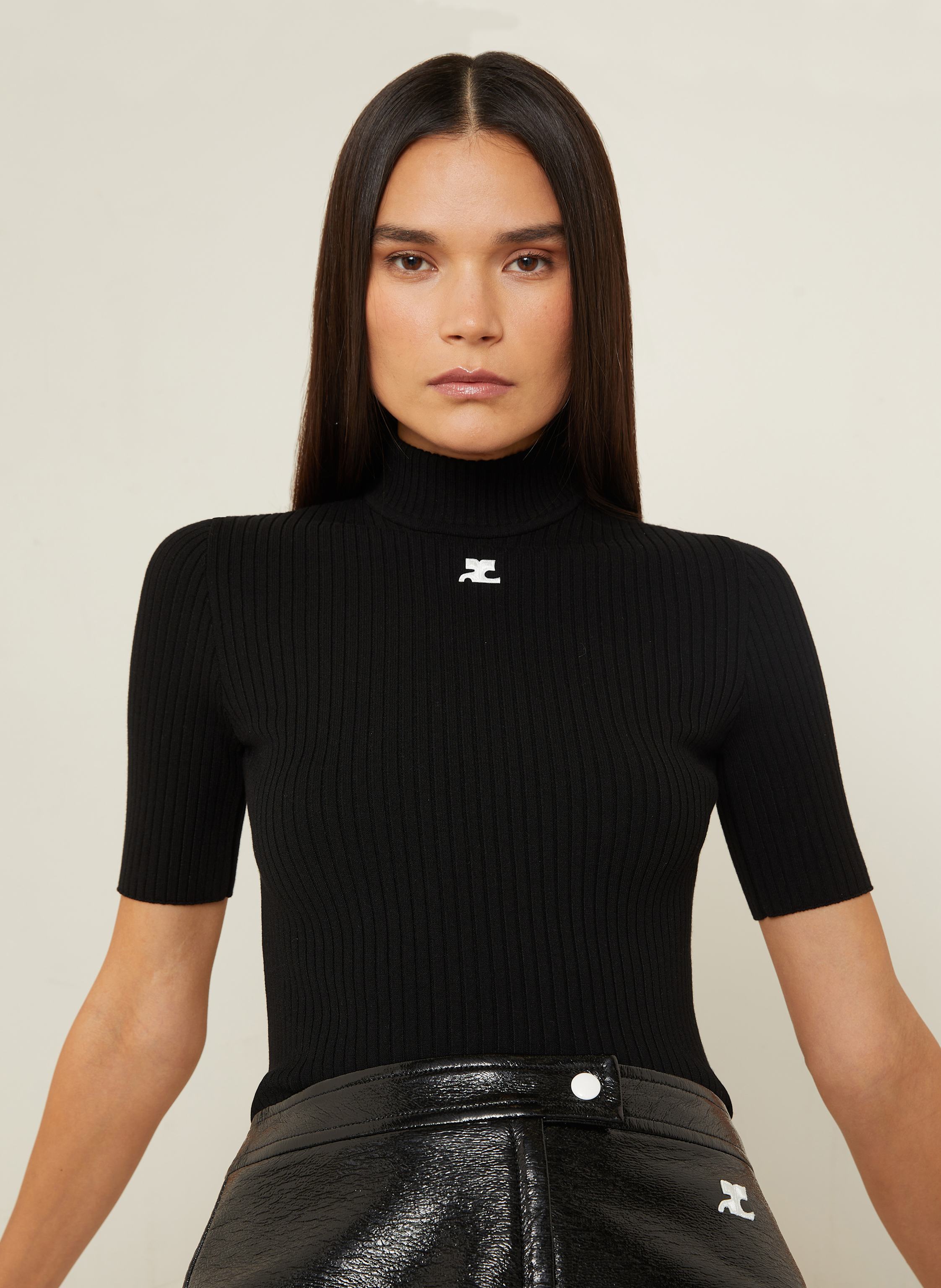 Thumbnail - Courrèges Strickshirt schwarz