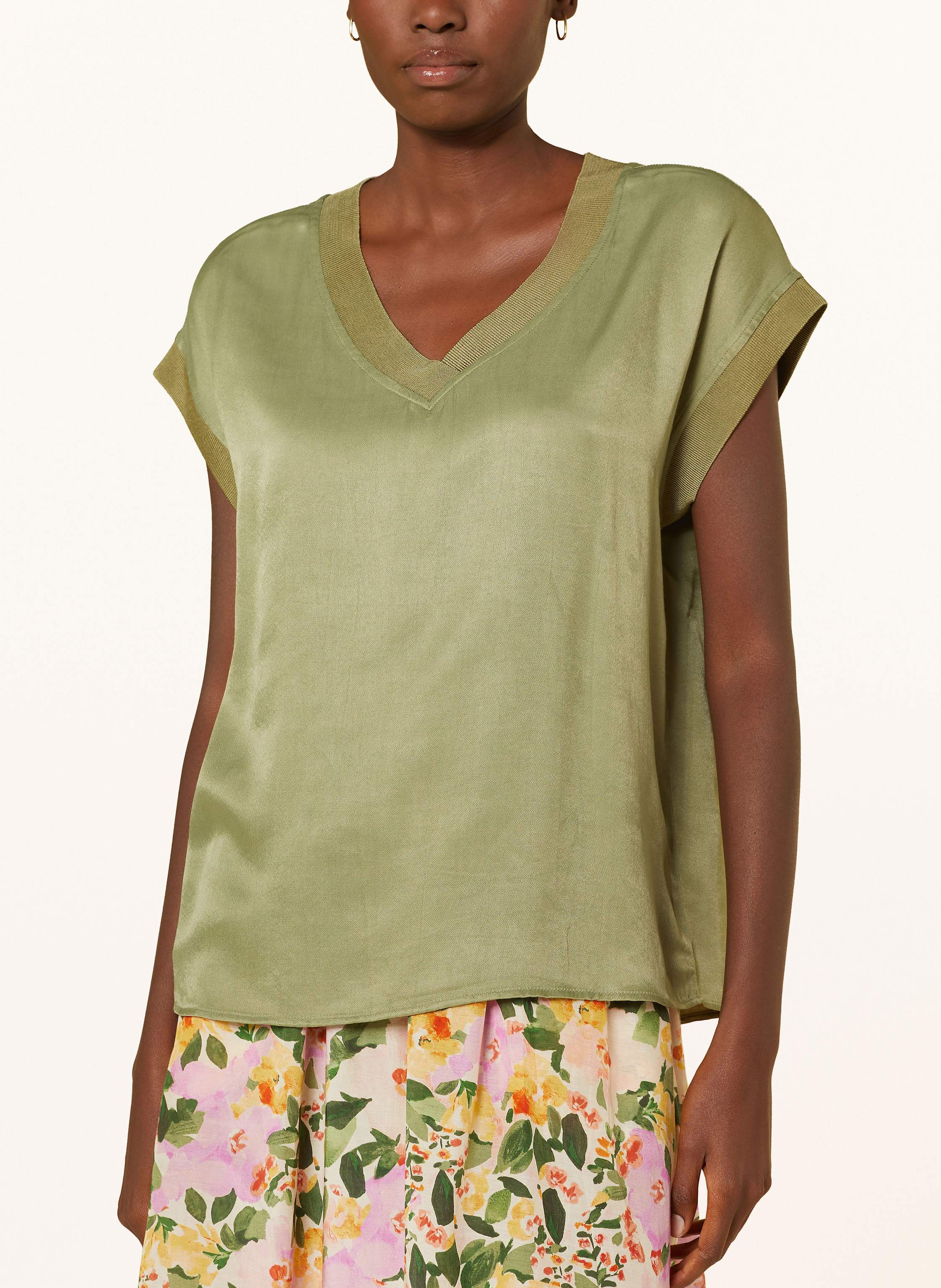 Thumbnail - More & More Blusenshirt Aus Satin gruen