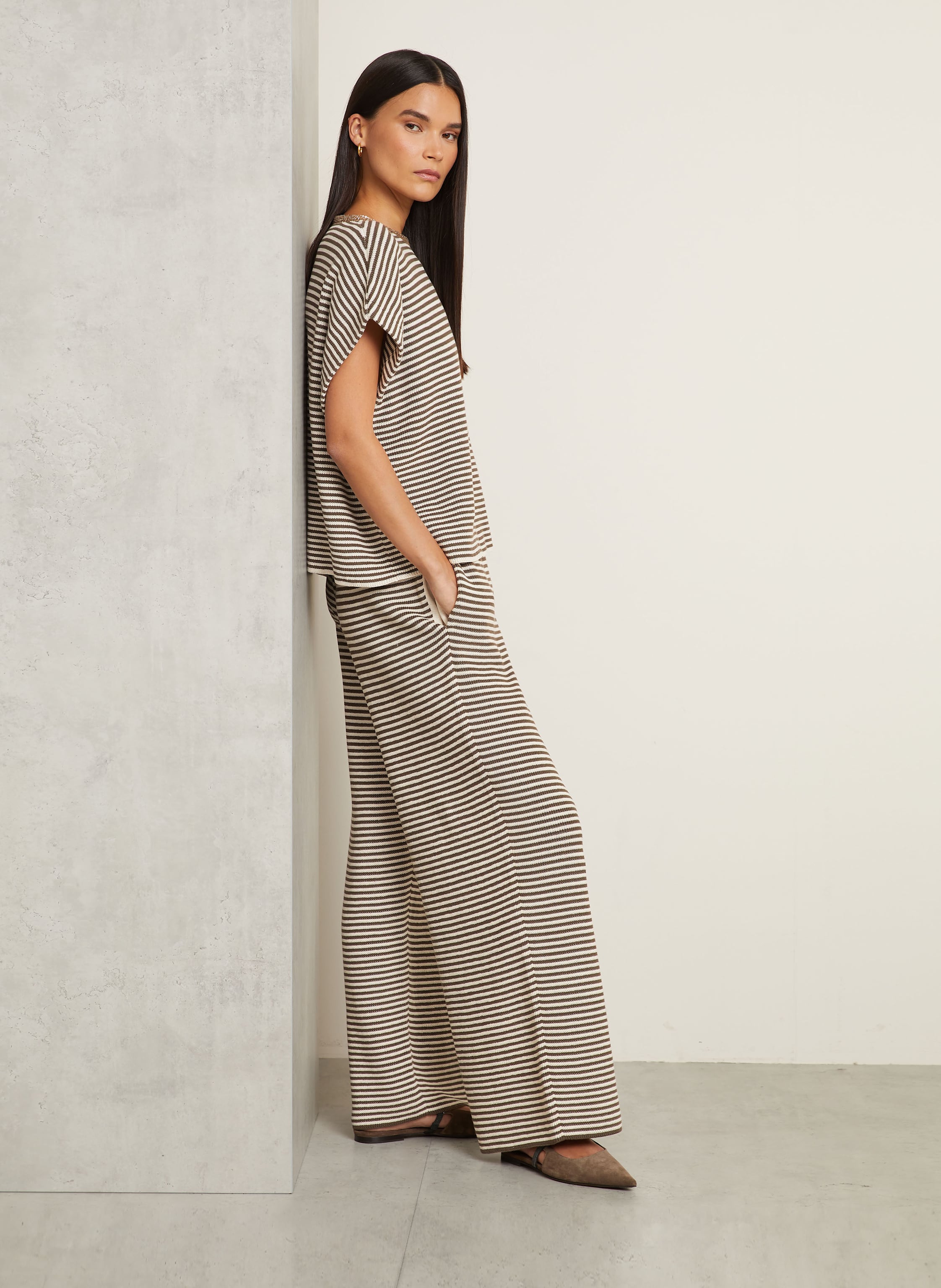 Thumbnail - Brunello Cucinelli Strickhose beige