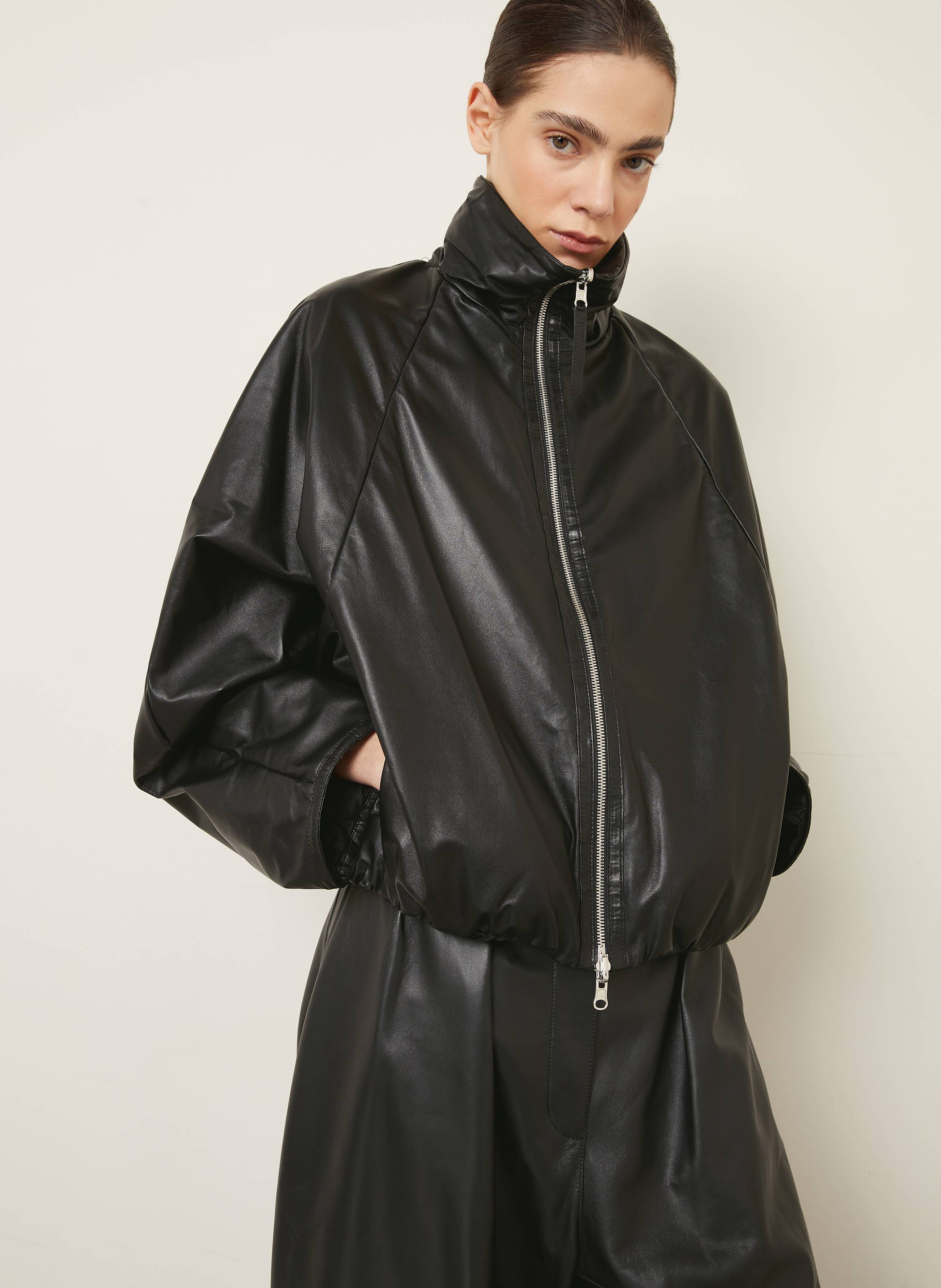 Thumbnail - Utzon Leder-Blouson Jacke Jusa schwarz