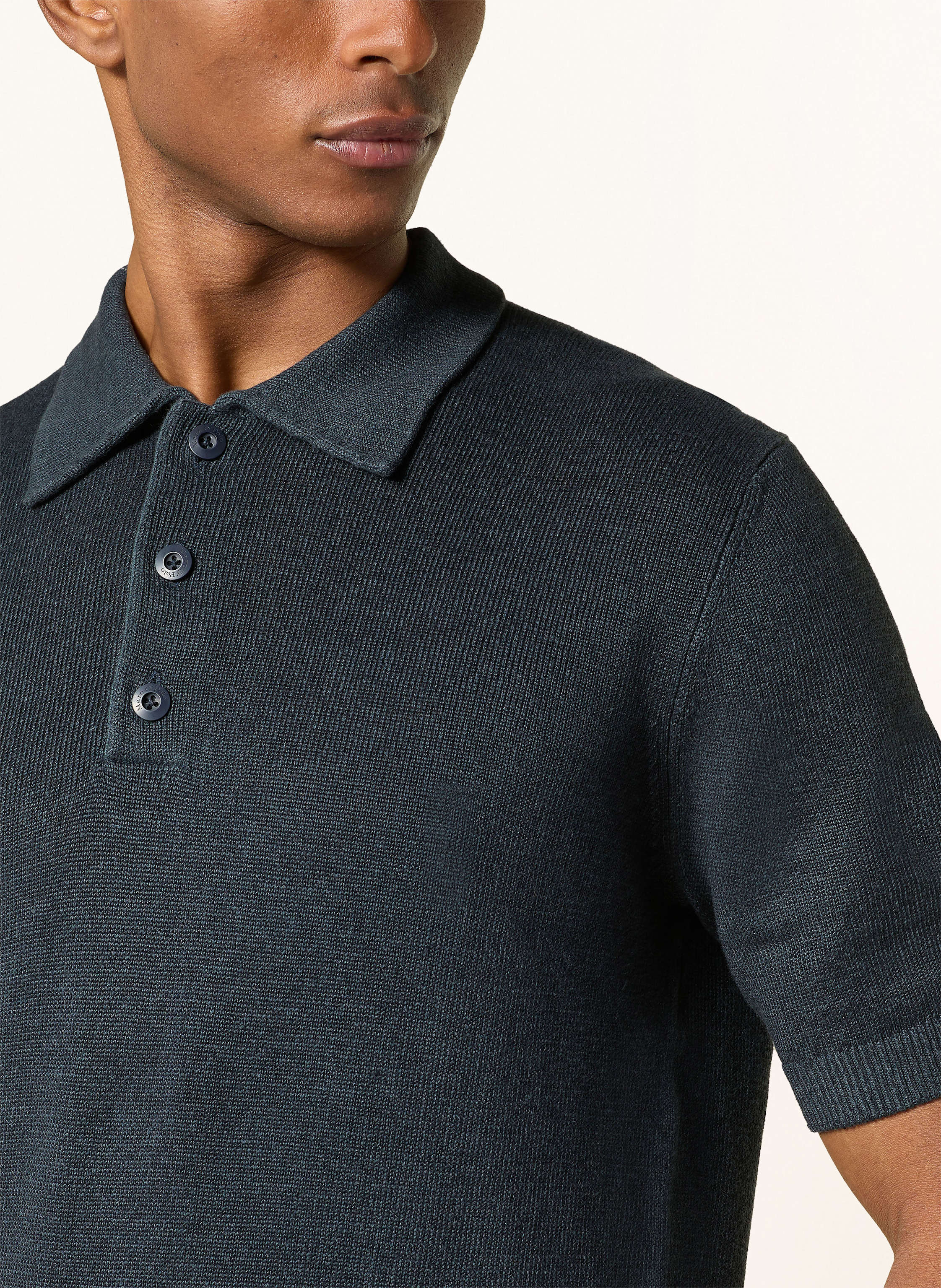 Thumbnail - Marc O'polo Strick-Poloshirt Regular Fit blau