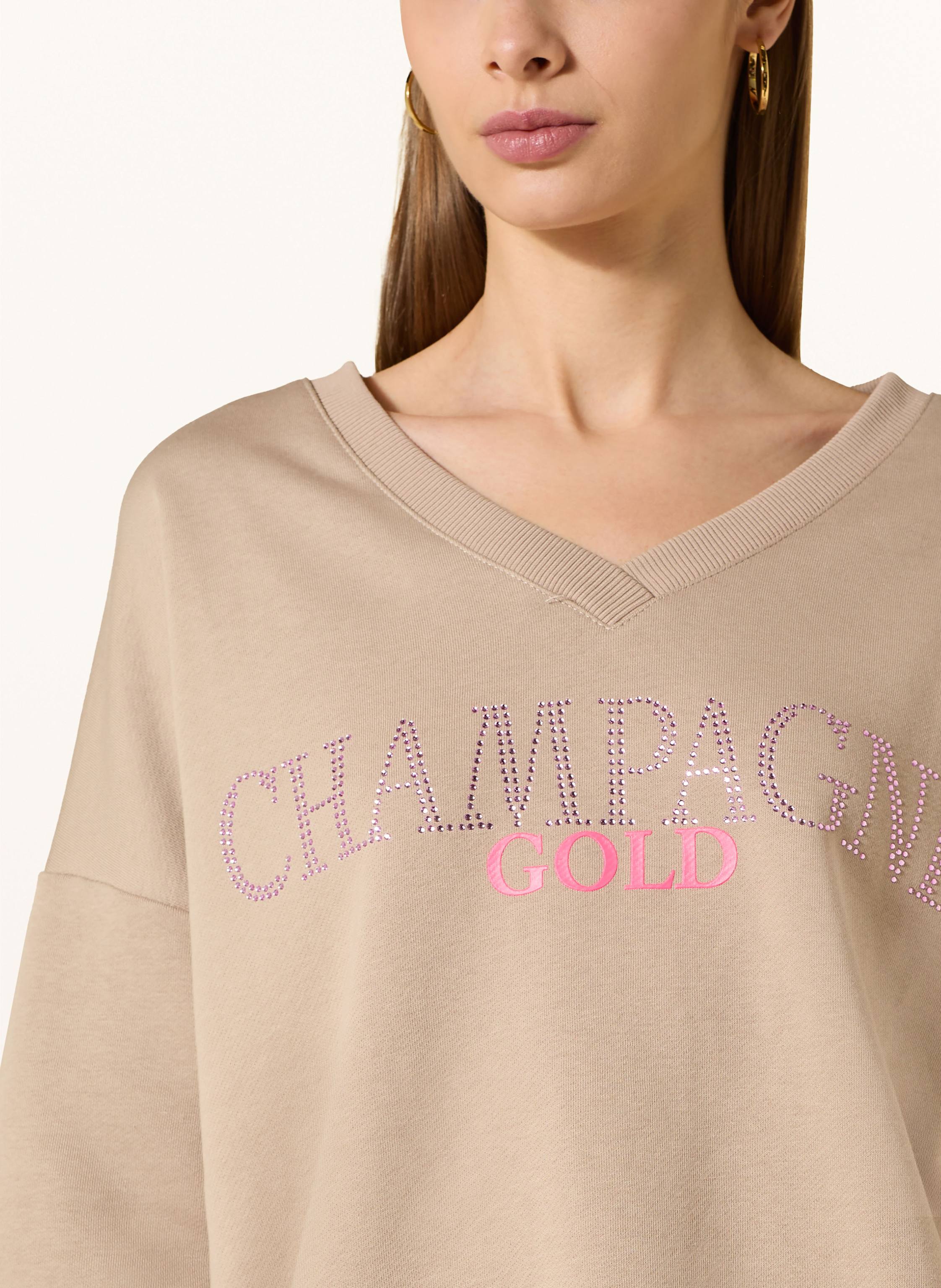 Thumbnail - Miss Goodlife Sweatshirt Mit Pailletten beige