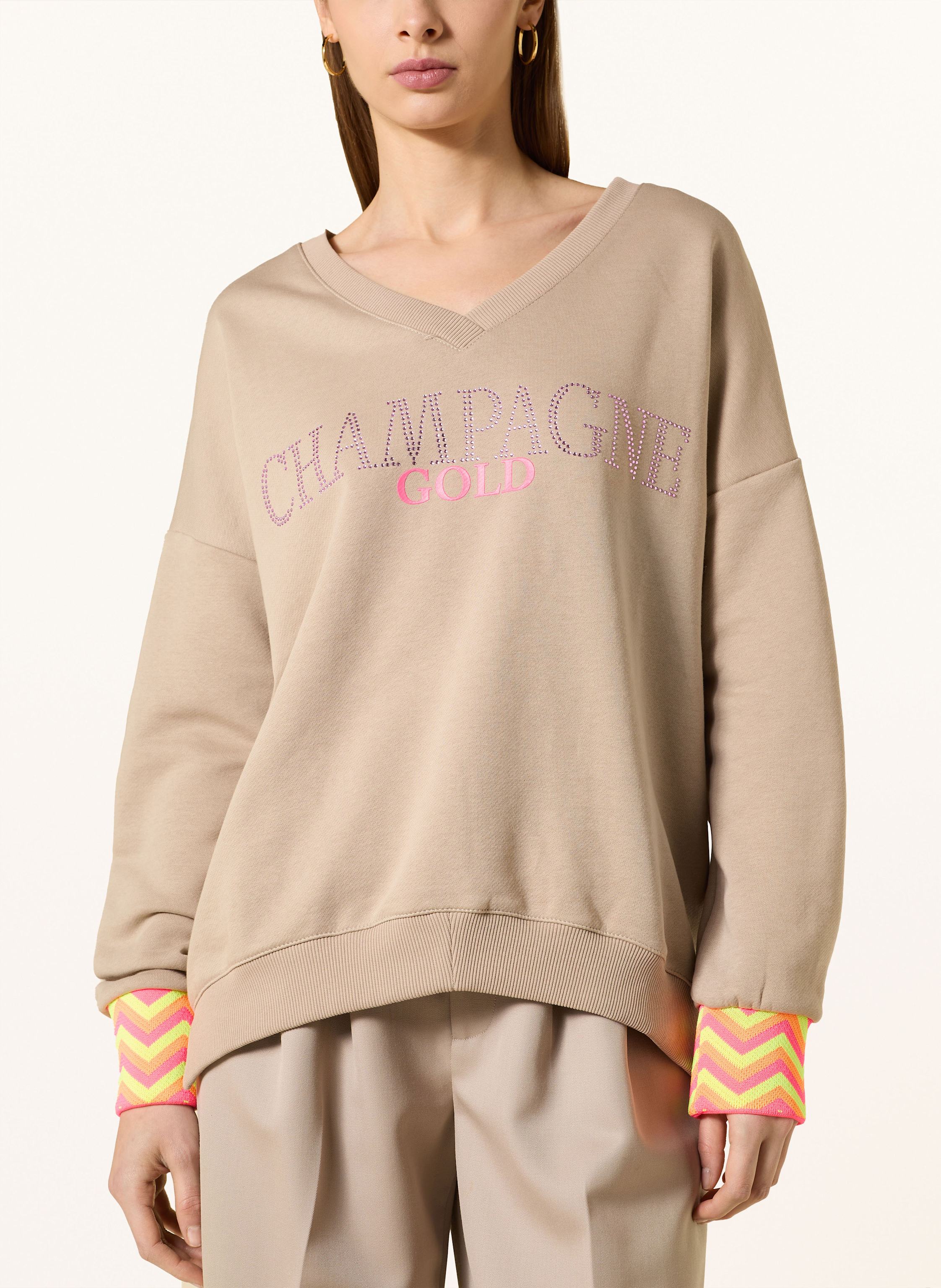 Thumbnail - Miss Goodlife Sweatshirt Mit Pailletten beige