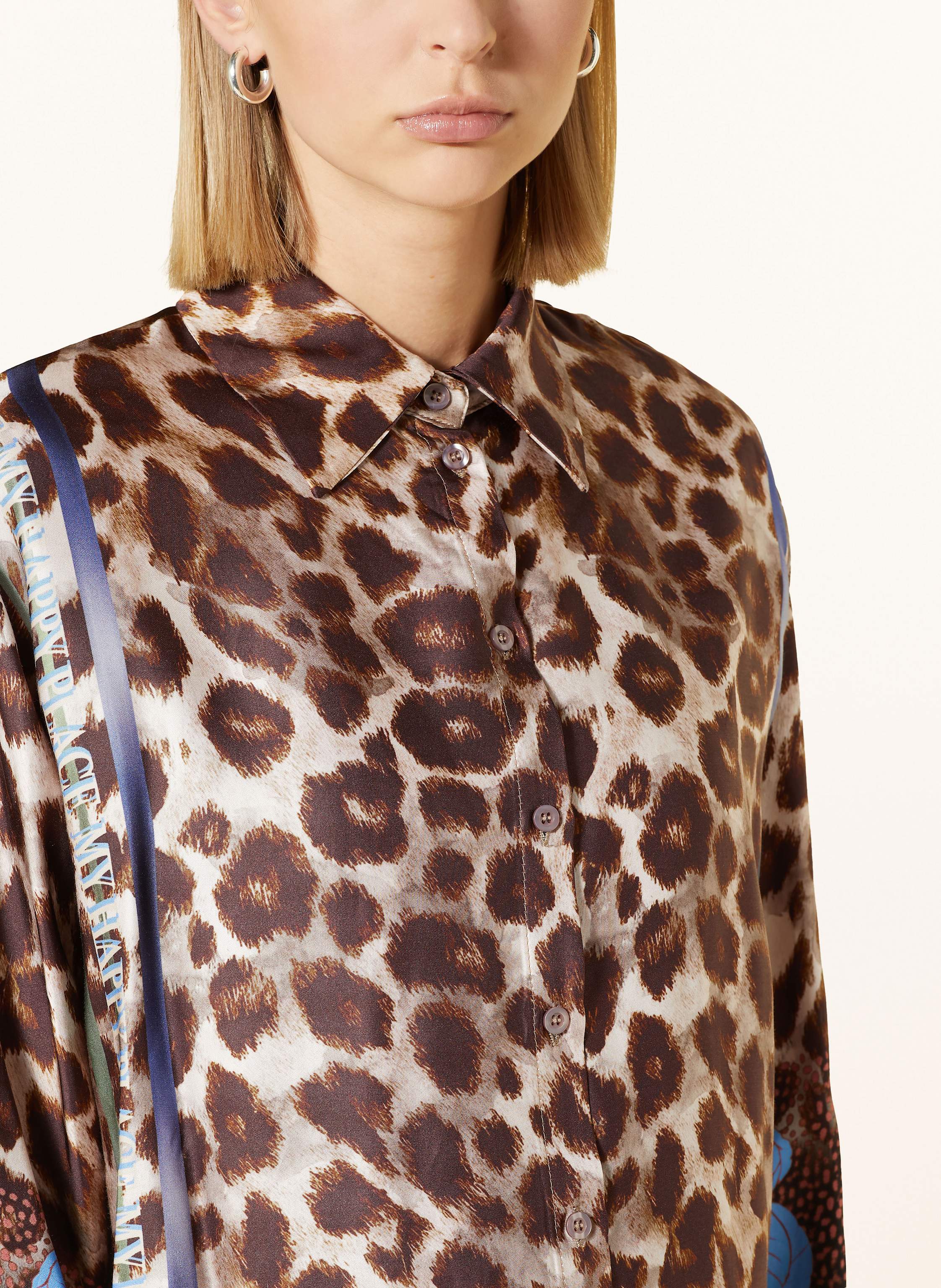 Thumbnail - Miss Goodlife Hemdbluse Aus Satin beige