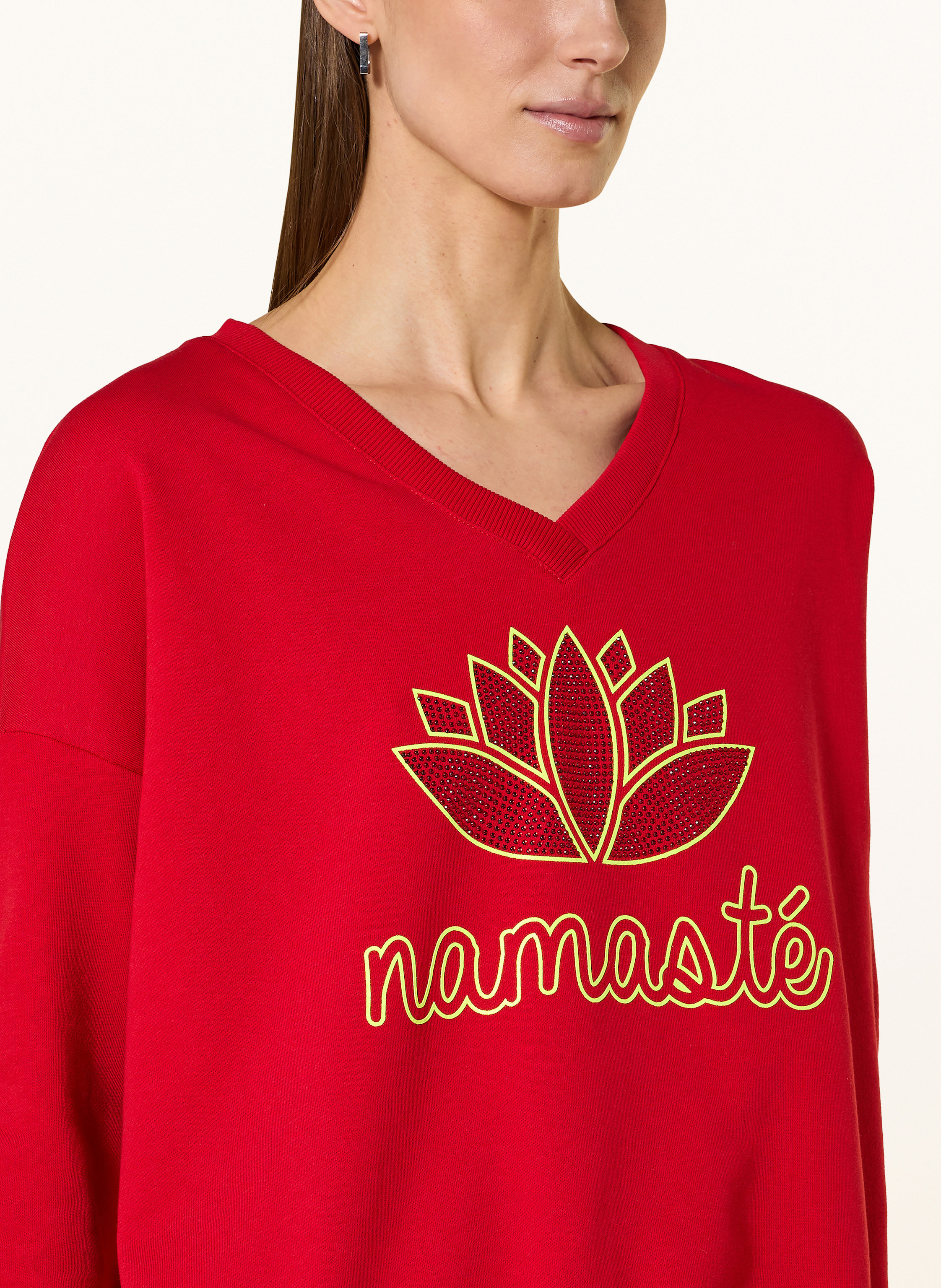 Thumbnail - Miss Goodlife Sweatshirt Mit Schmucksteinen rot