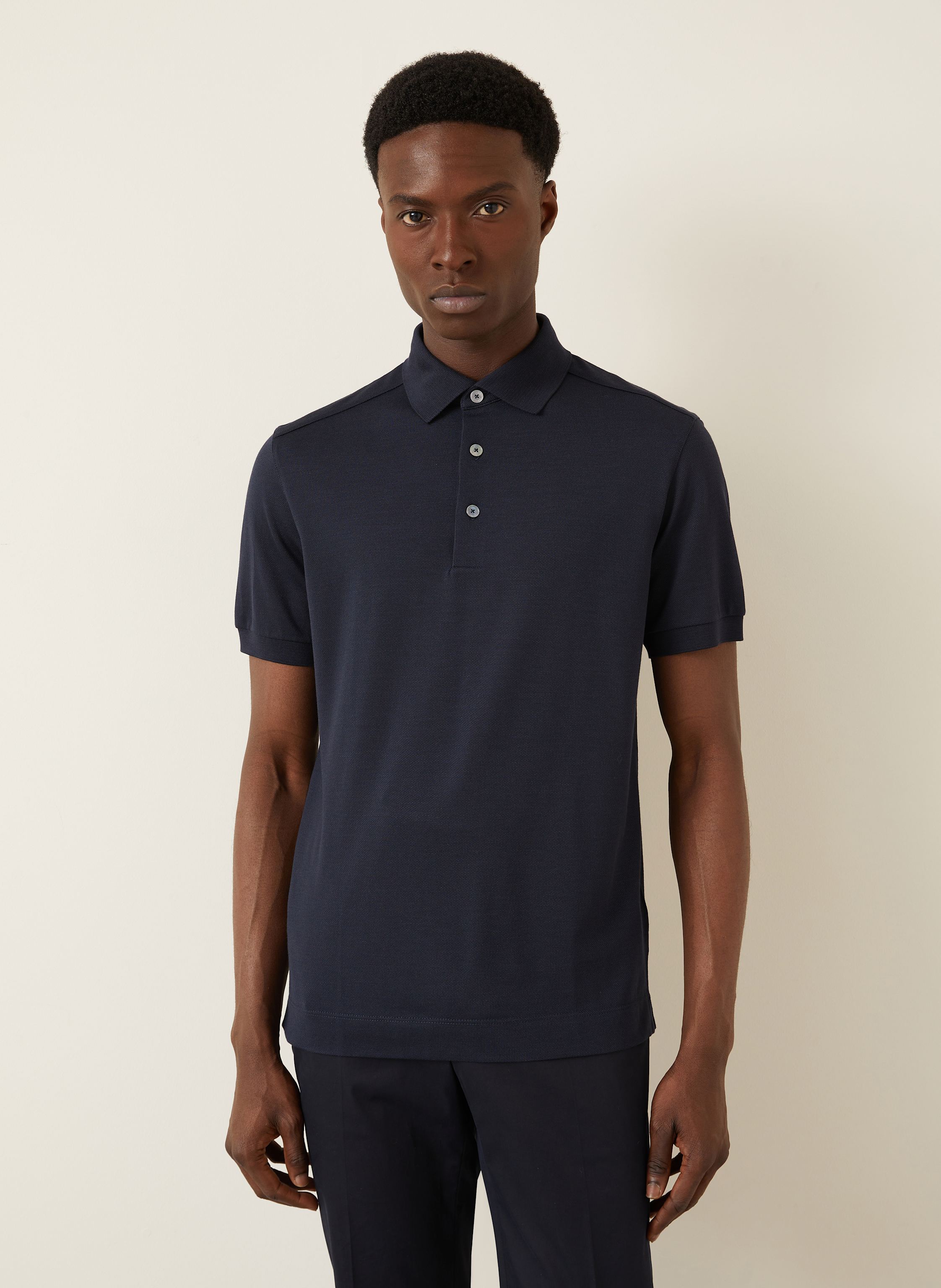 Thumbnail - Zegna Jersey-Poloshirt Mit Seide blau