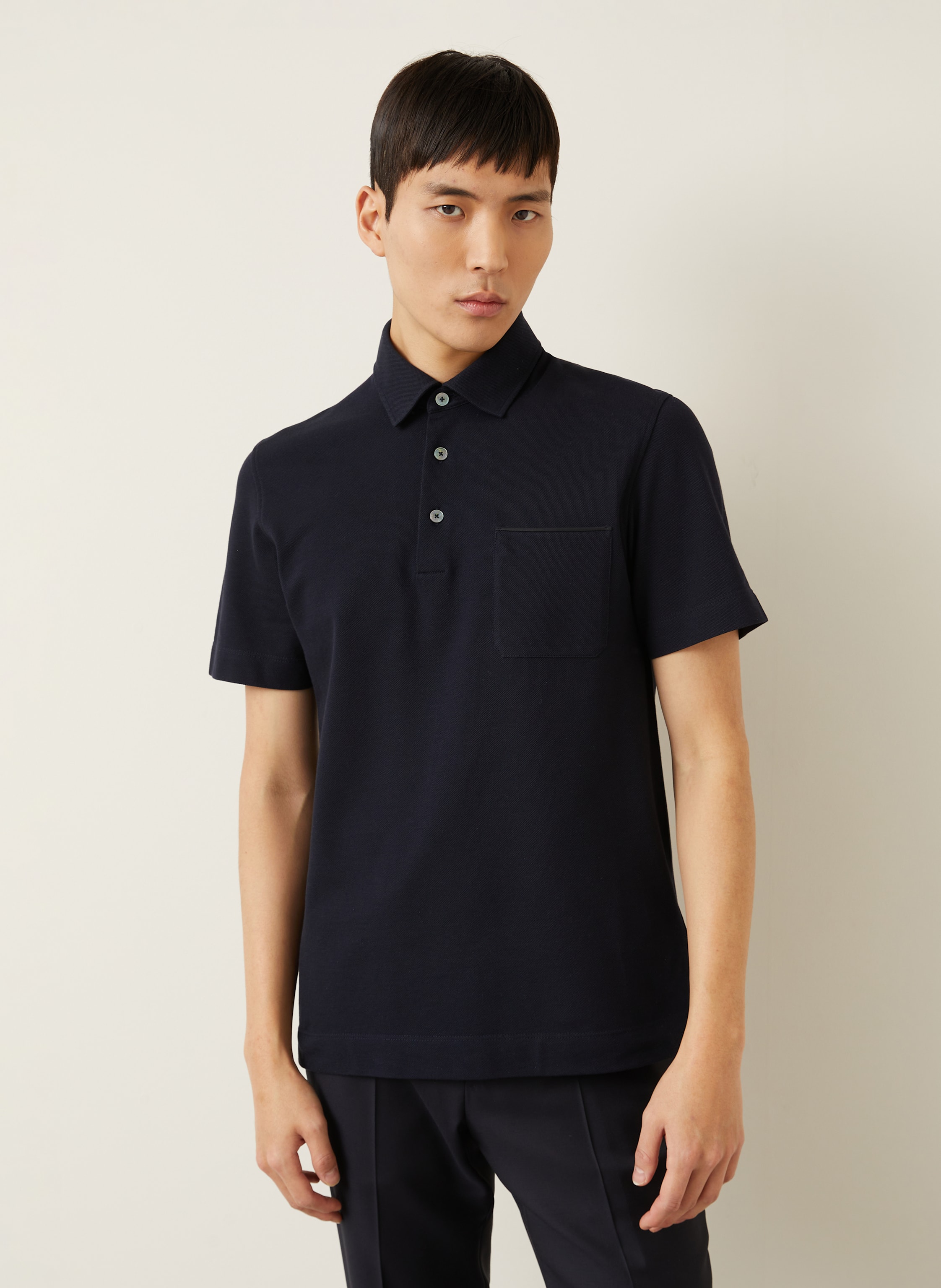 Thumbnail - Zegna Piqué-Poloshirt blau