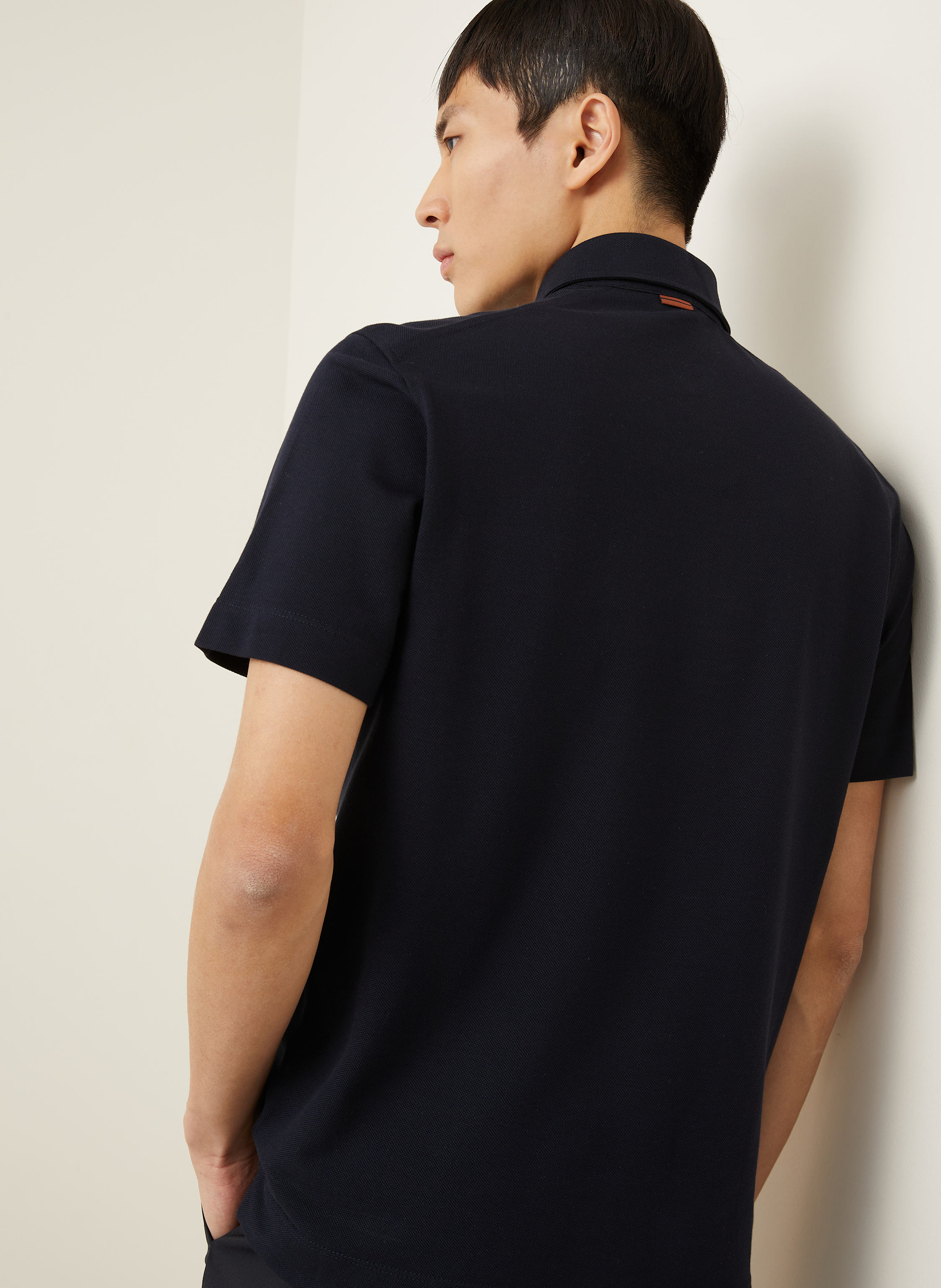 Thumbnail - Zegna Piqué-Poloshirt blau