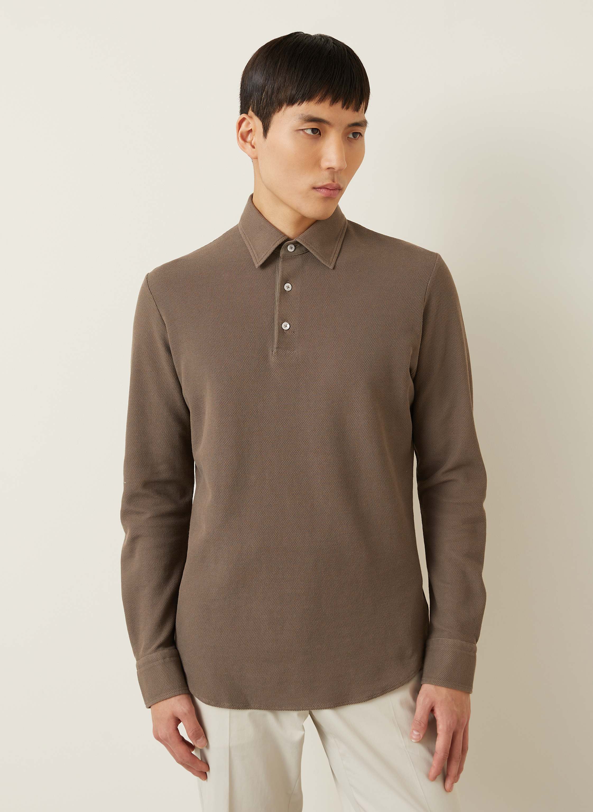 Thumbnail - Zegna Piqué-Poloshirt beige