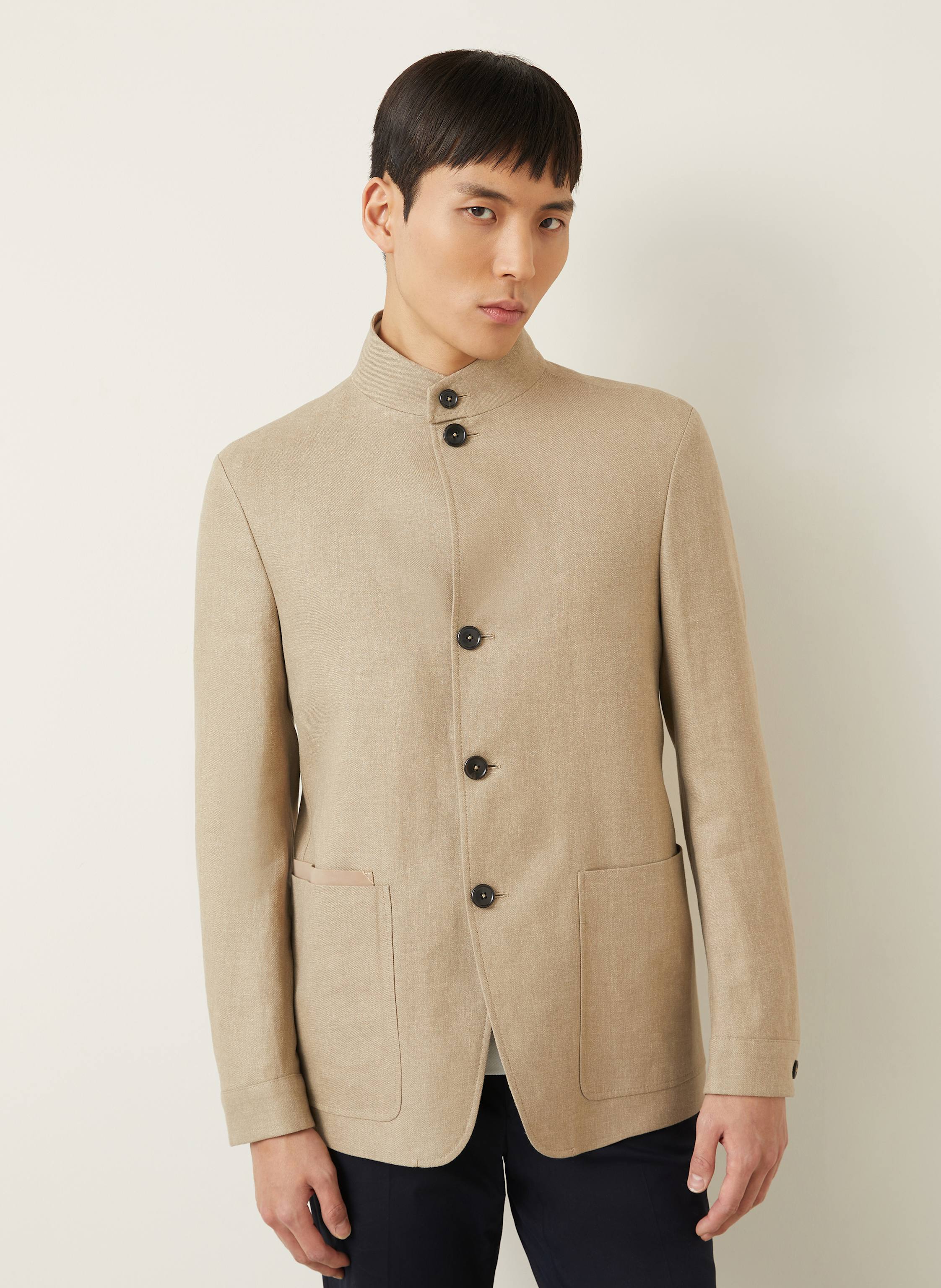 Thumbnail - Zegna Jacke Mit Leinen beige