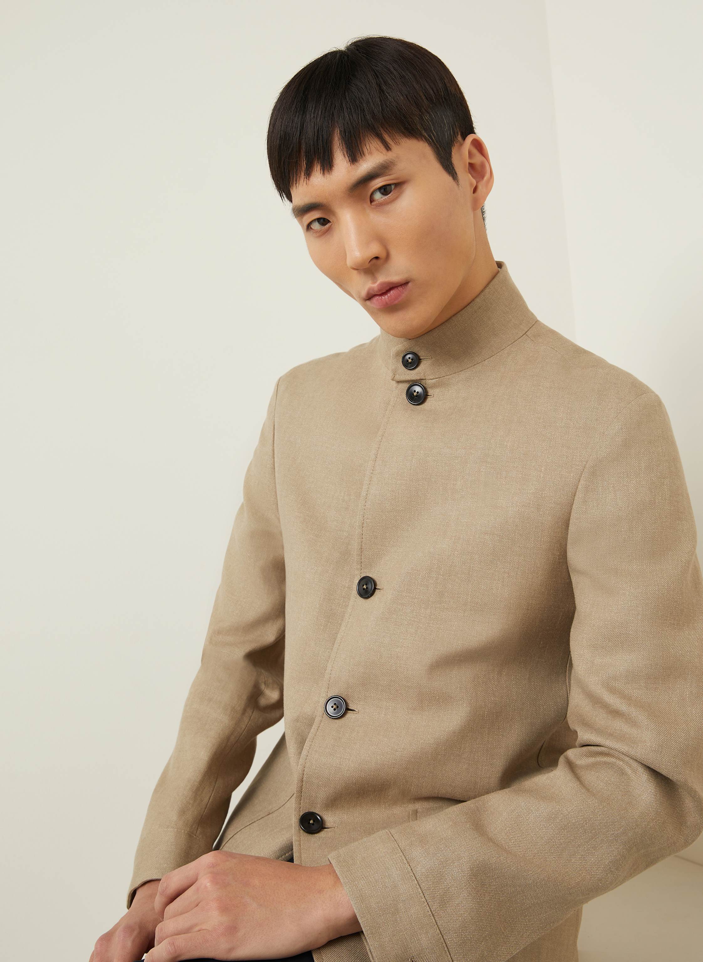 Thumbnail - Zegna Jacke Mit Leinen beige