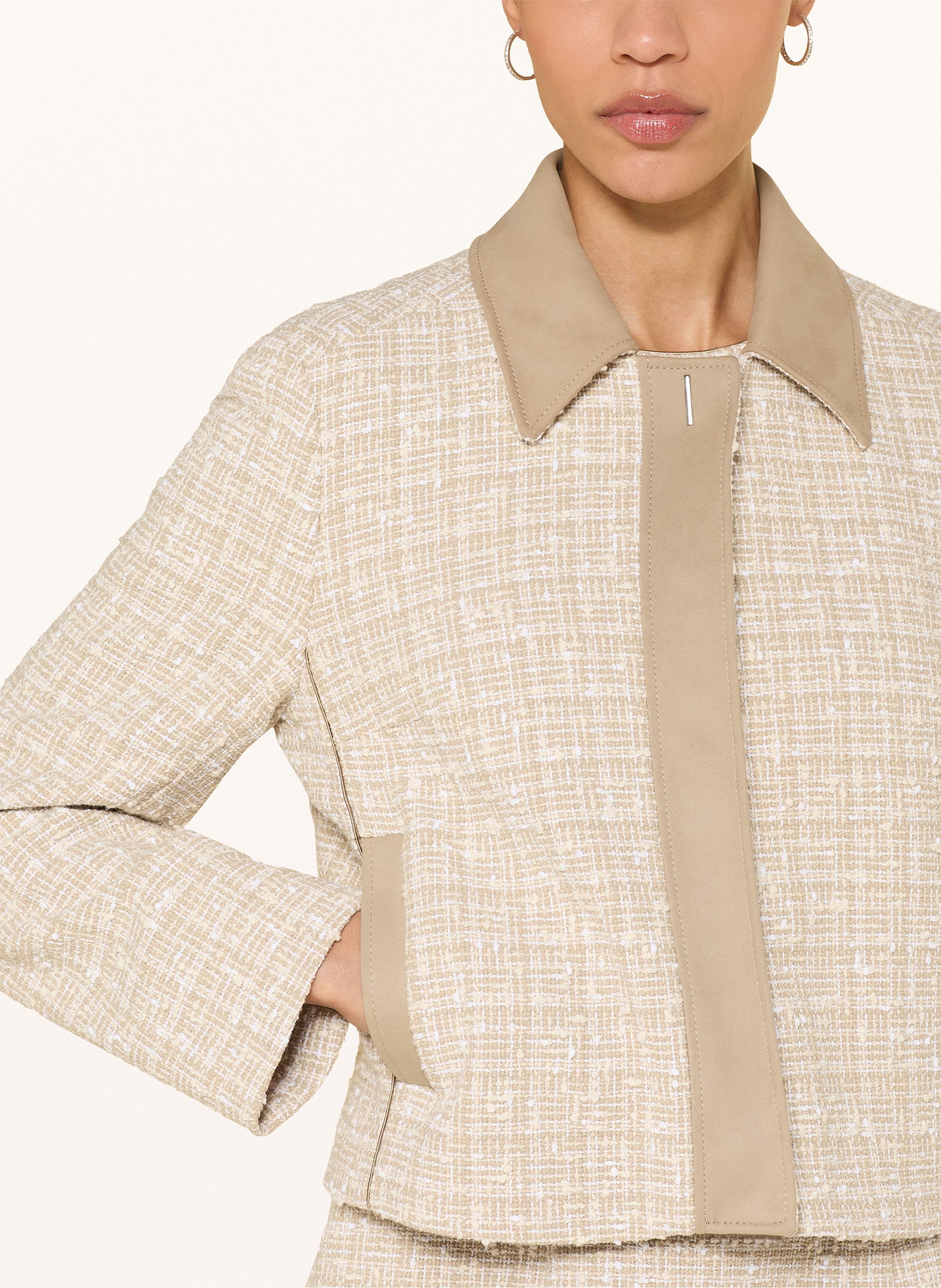 Thumbnail - Boss Kastenjacke Jiaria Aus Tweed beige