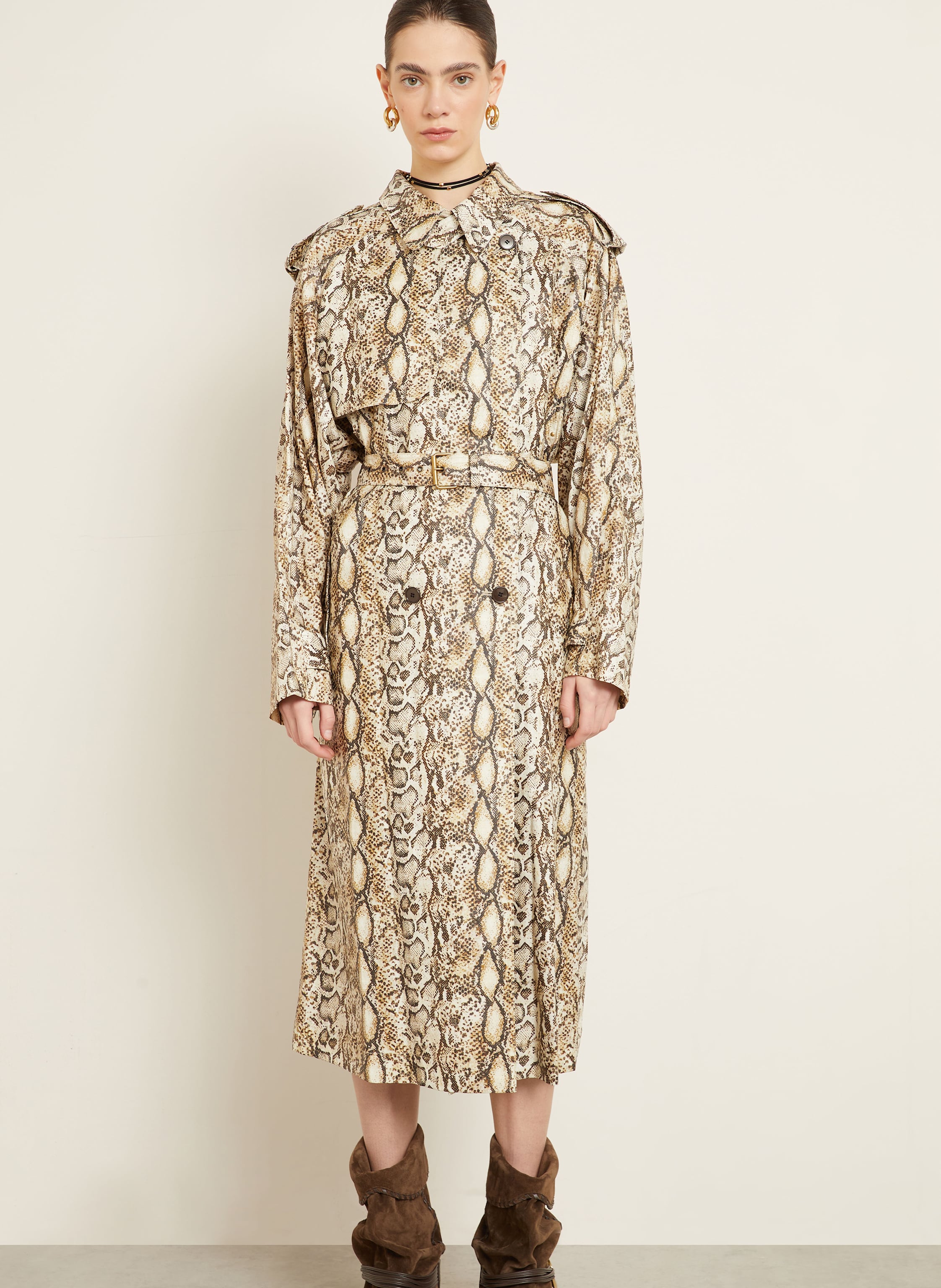 Thumbnail - Isabel Marant Trenchcoat Freanne Mit Leinen beige