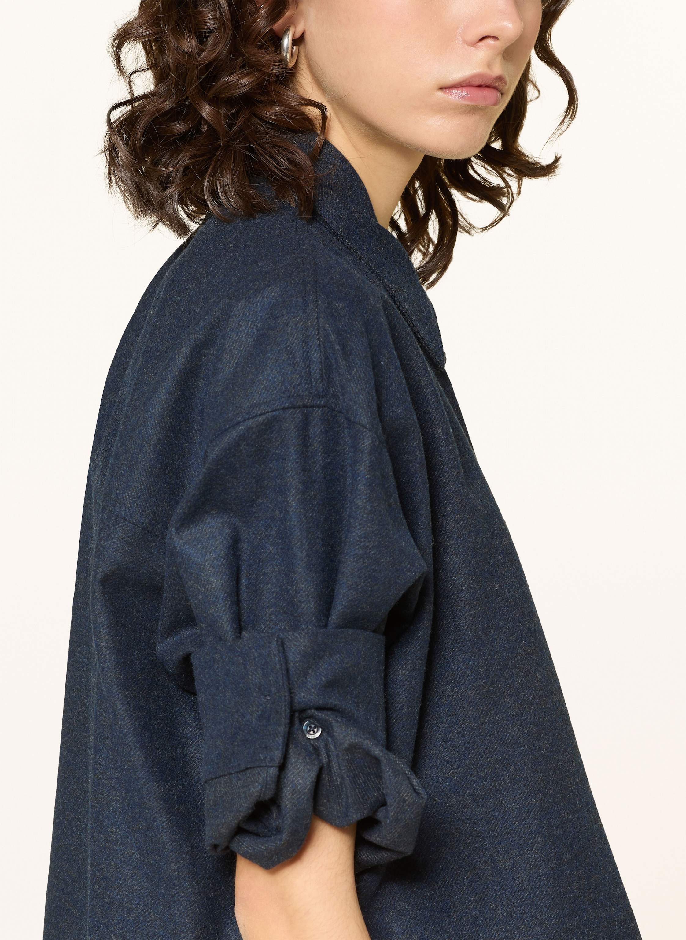 Thumbnail - Reiss Cropped-Hemdbluse Mit 3/4-Arm blau