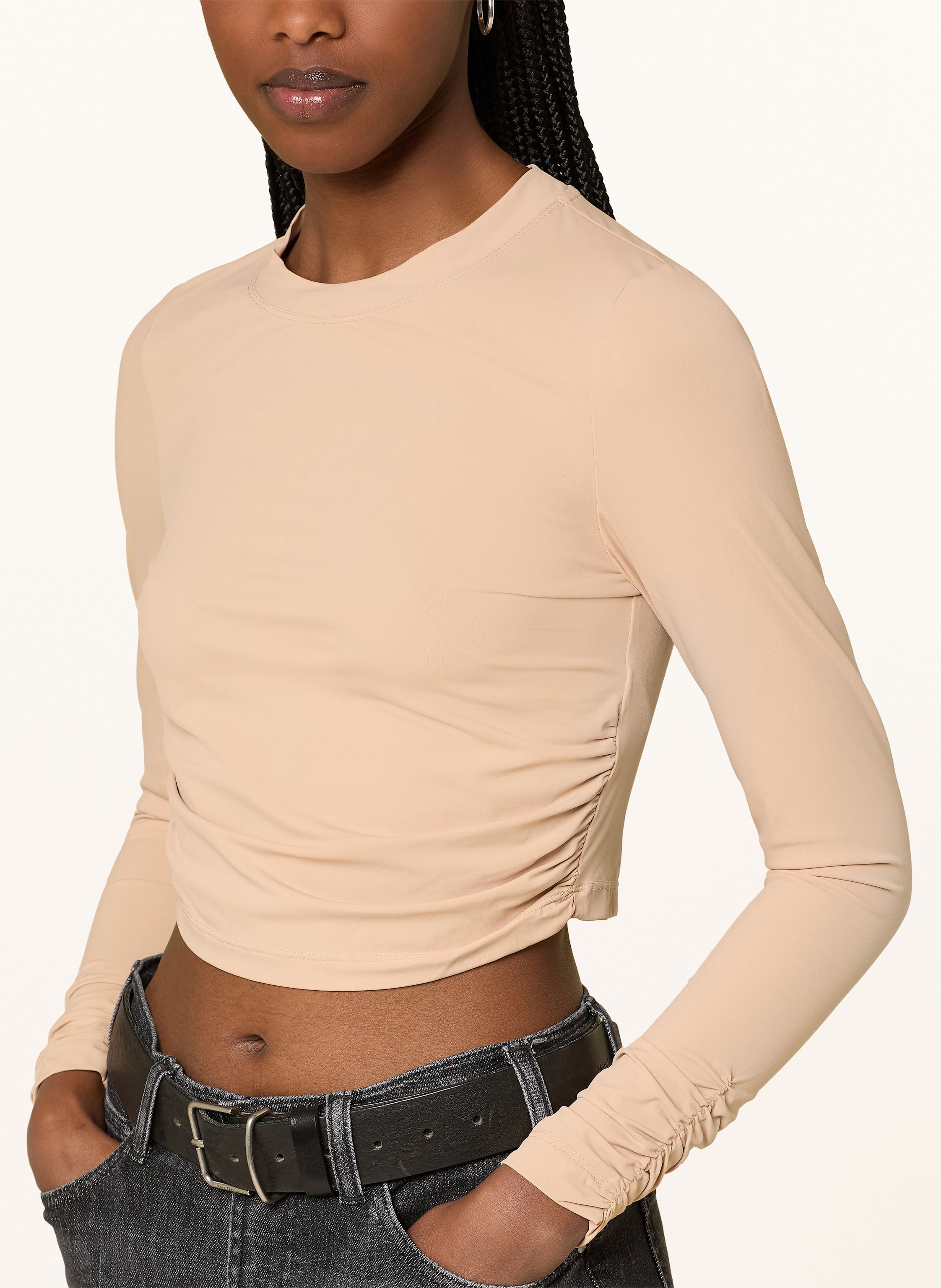 Thumbnail - Reiss Cropped-Longsleeve beige